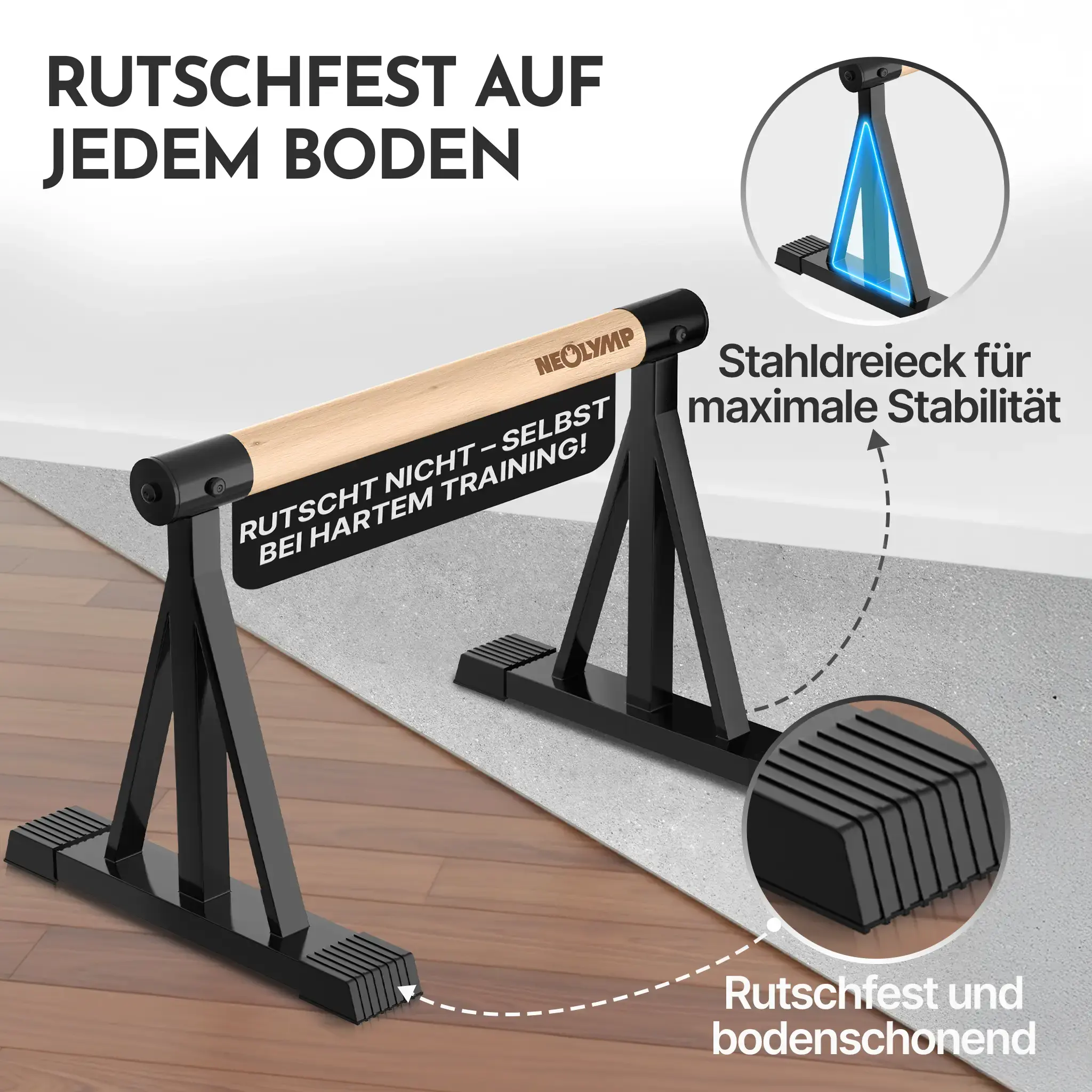 Parallettes rutschfest für Fitness & Calisthenics