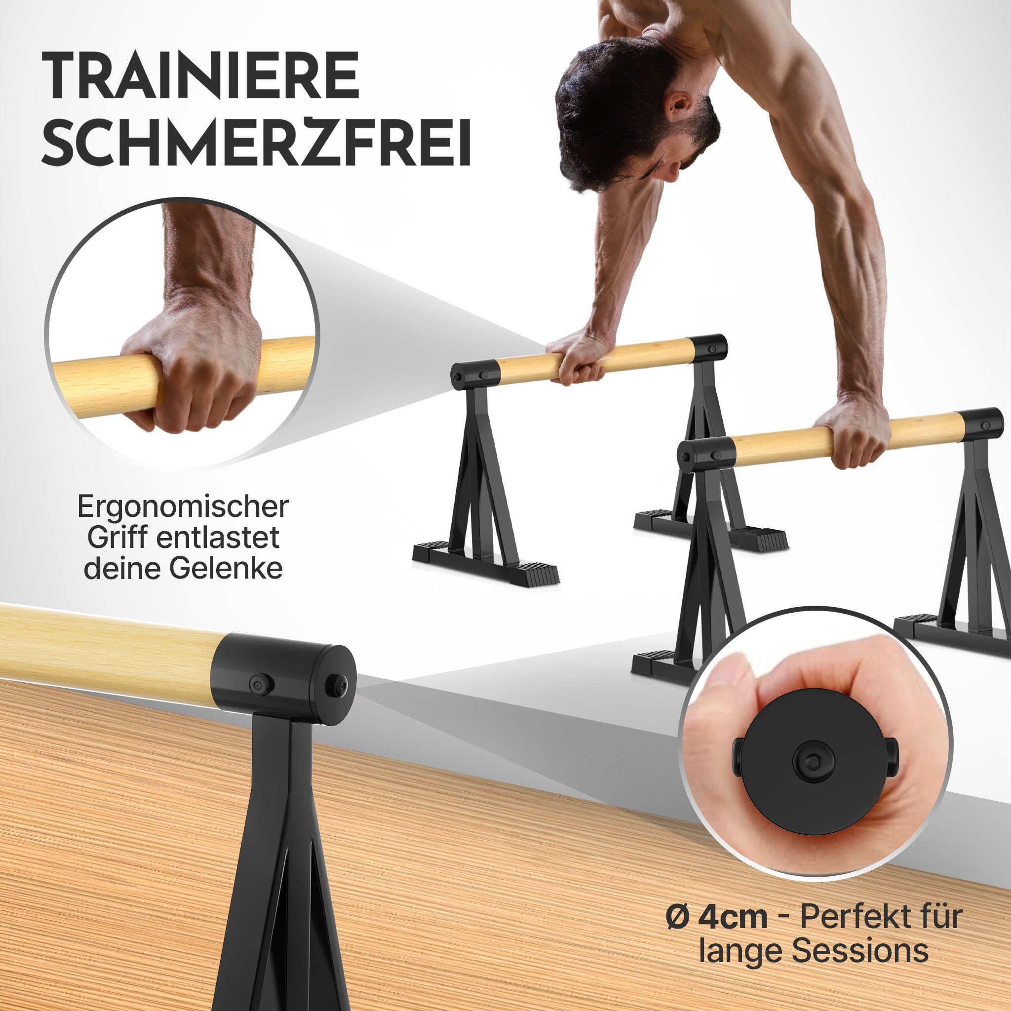 Parallettes rutschfest für Fitness & Calisthenics