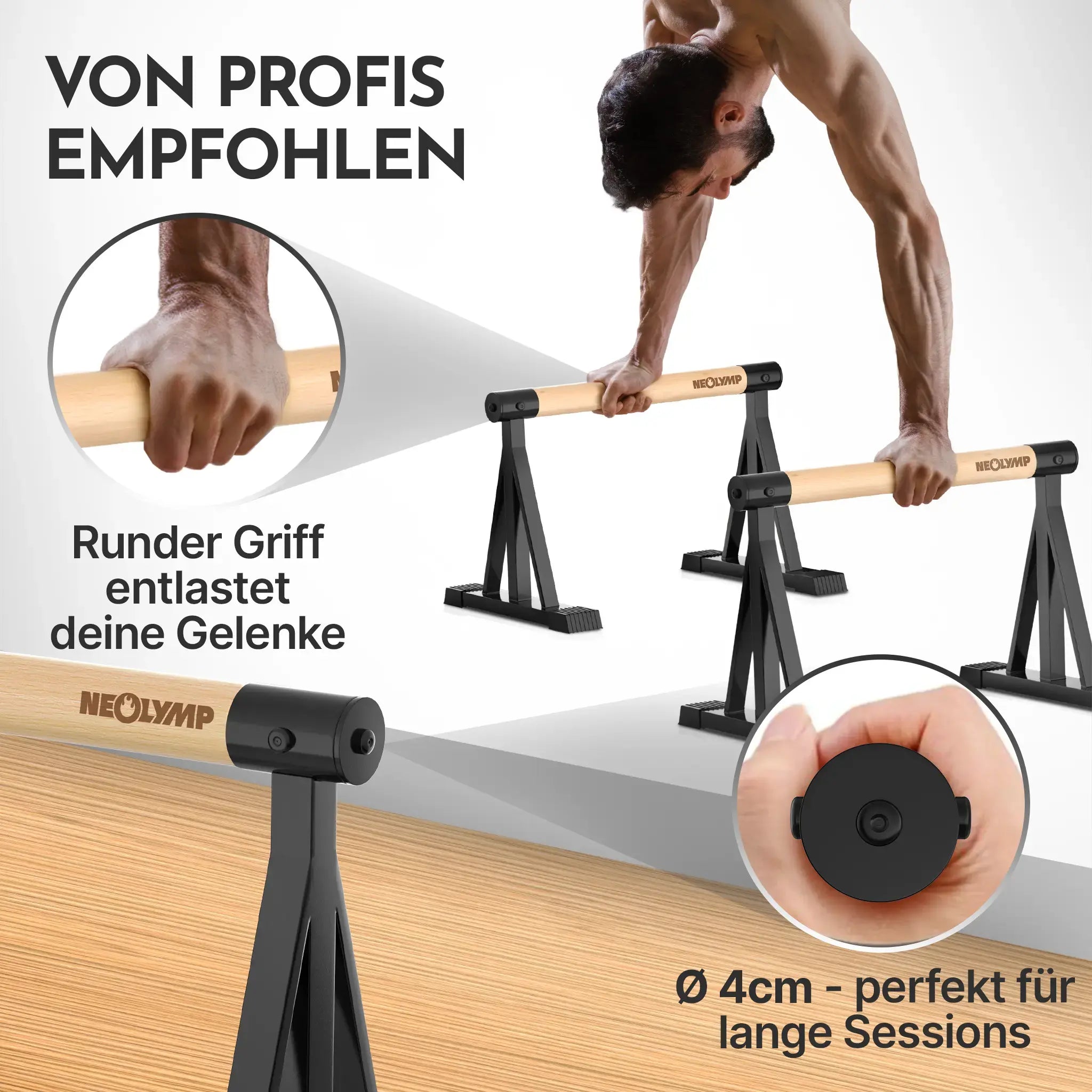 Parallettes rutschfest für Fitness & Calisthenics