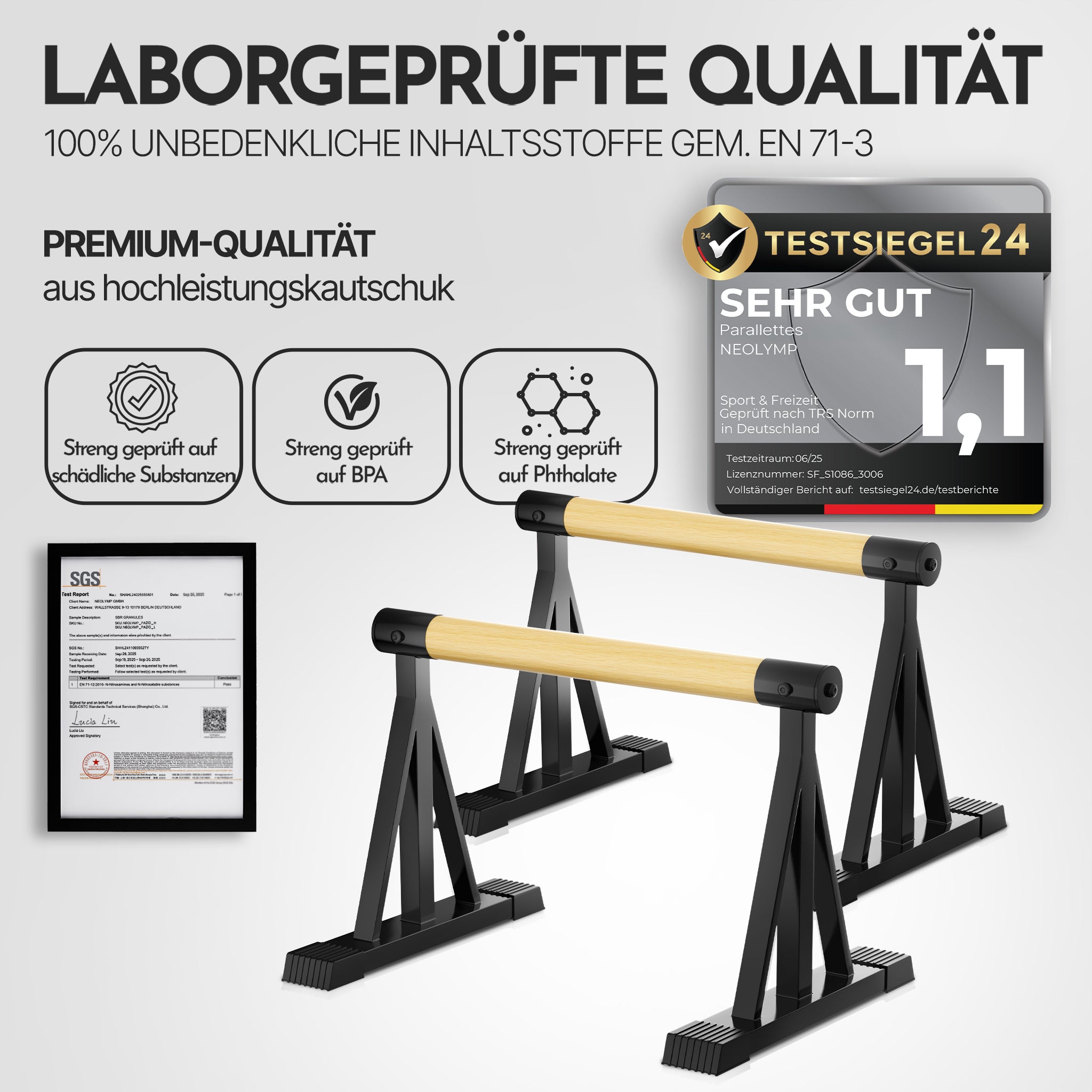 Parallettes rutschfest für Fitness & Calisthenics