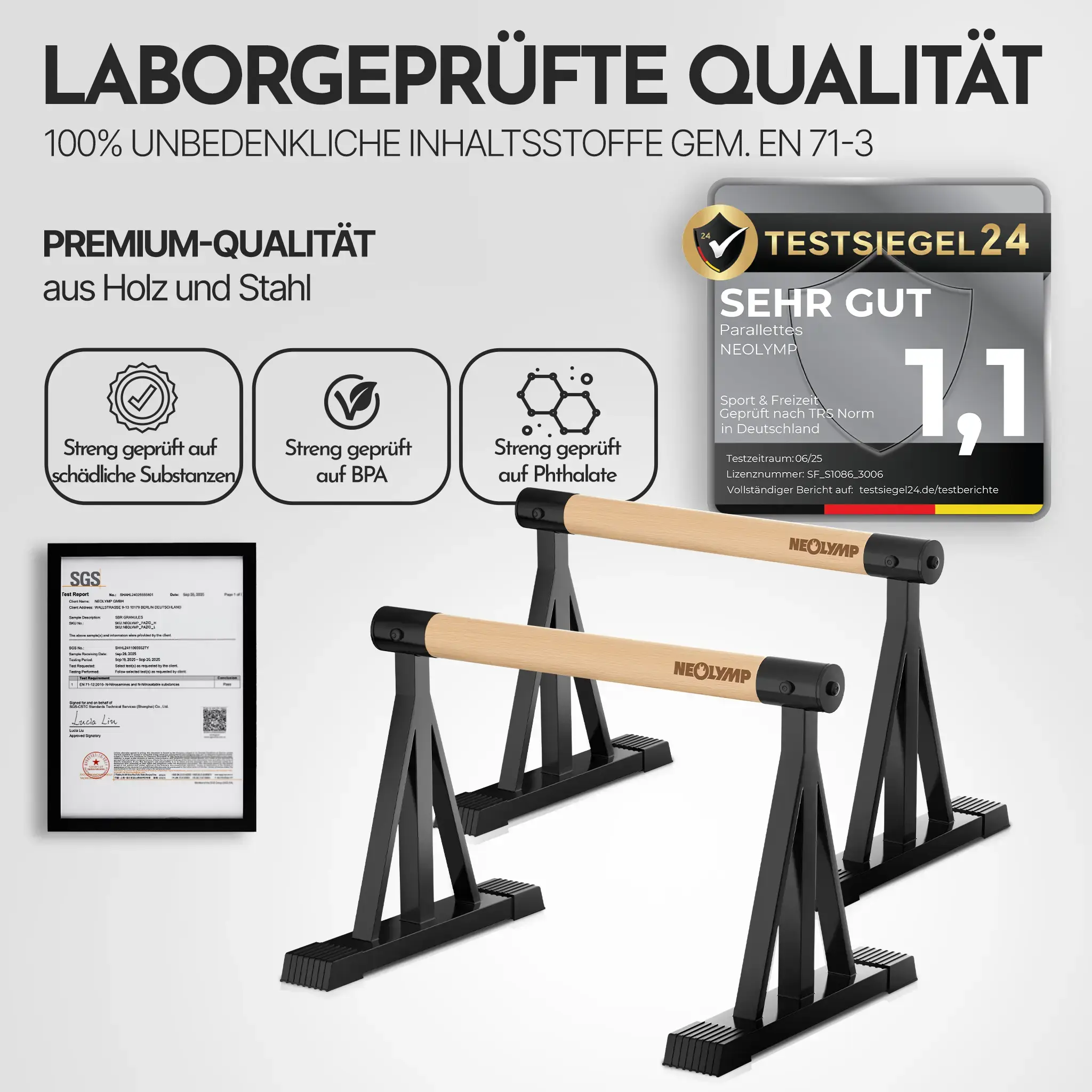 Parallettes rutschfest für Fitness & Calisthenics