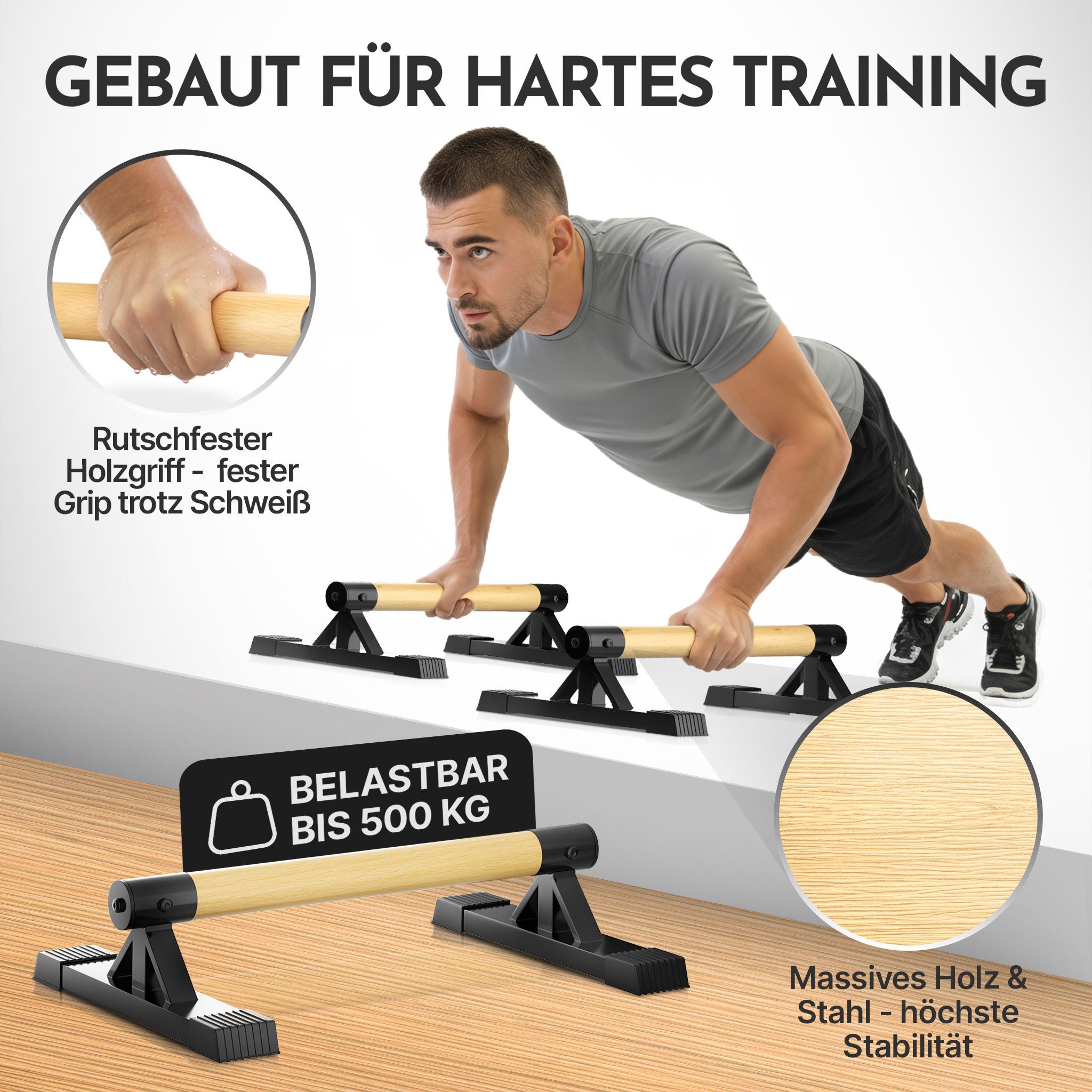 Parallettes rutschfest für Fitness & Calisthenics
