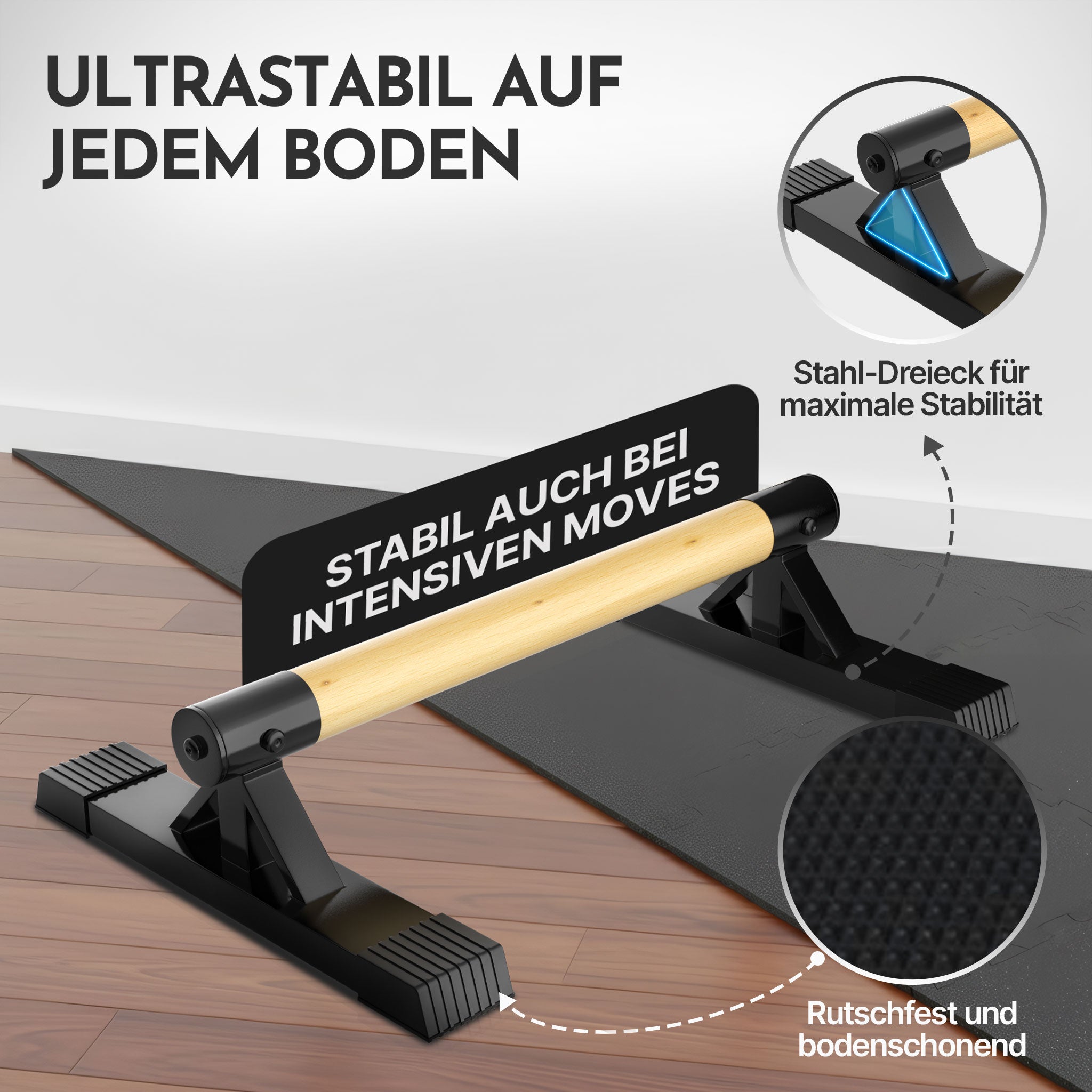 Parallettes rutschfest für Fitness & Calisthenics