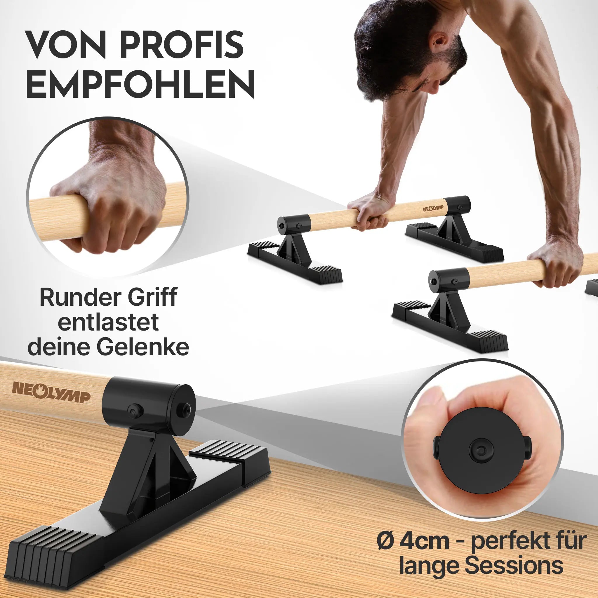 Parallettes rutschfest für Fitness & Calisthenics