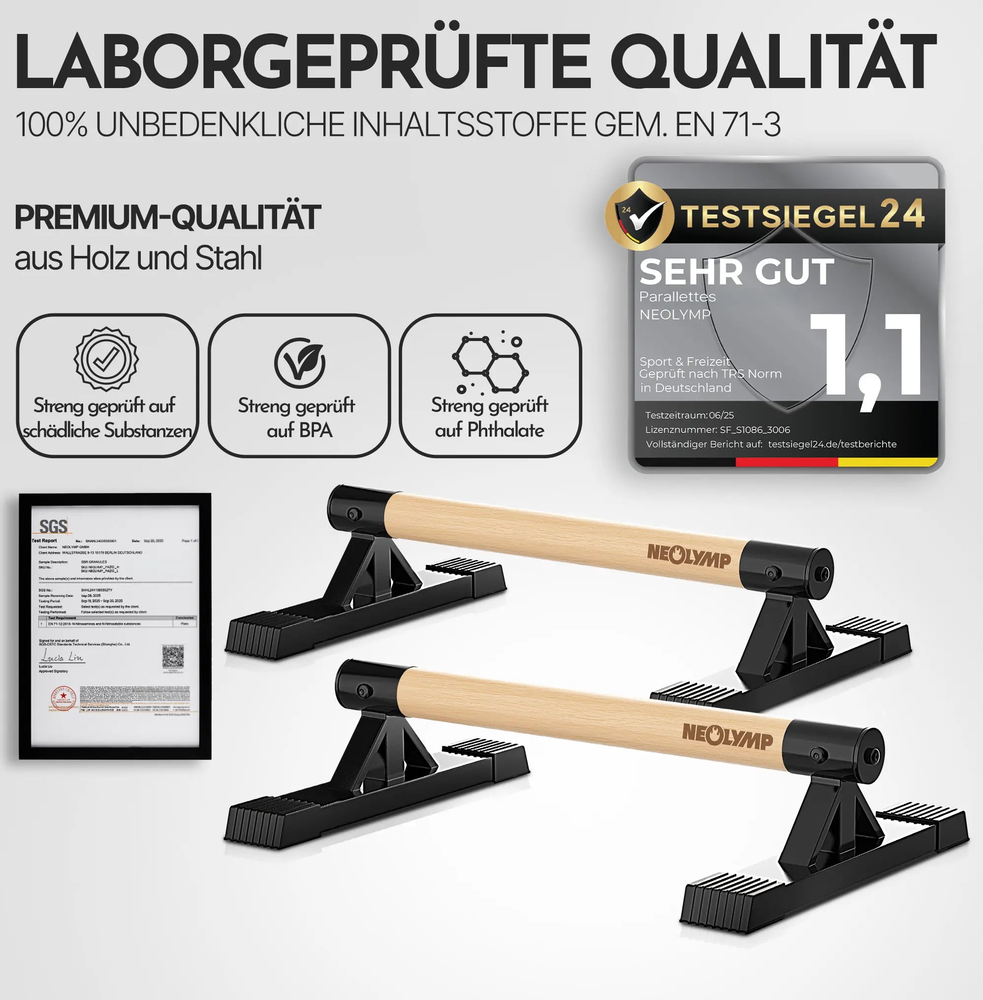 Parallettes rutschfest für Fitness & Calisthenics