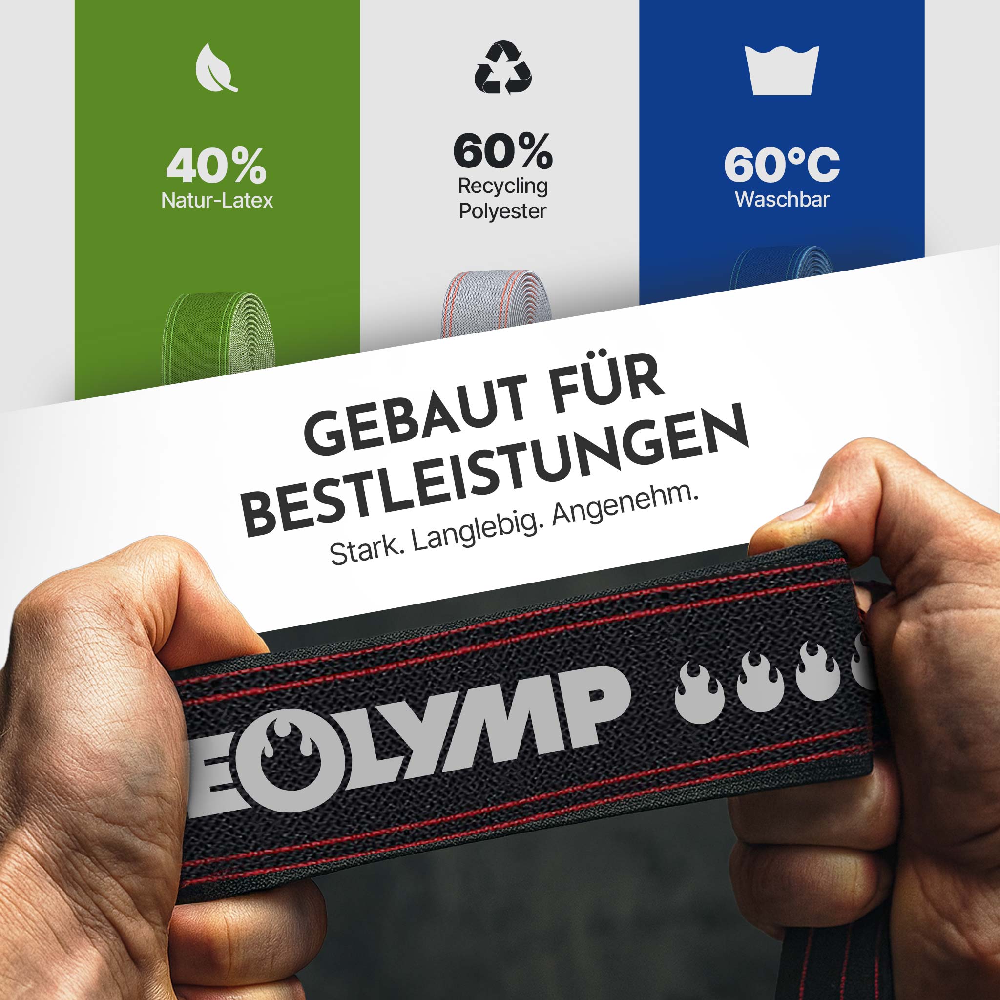 Powerband aus Stoff mit Verstellschnalle