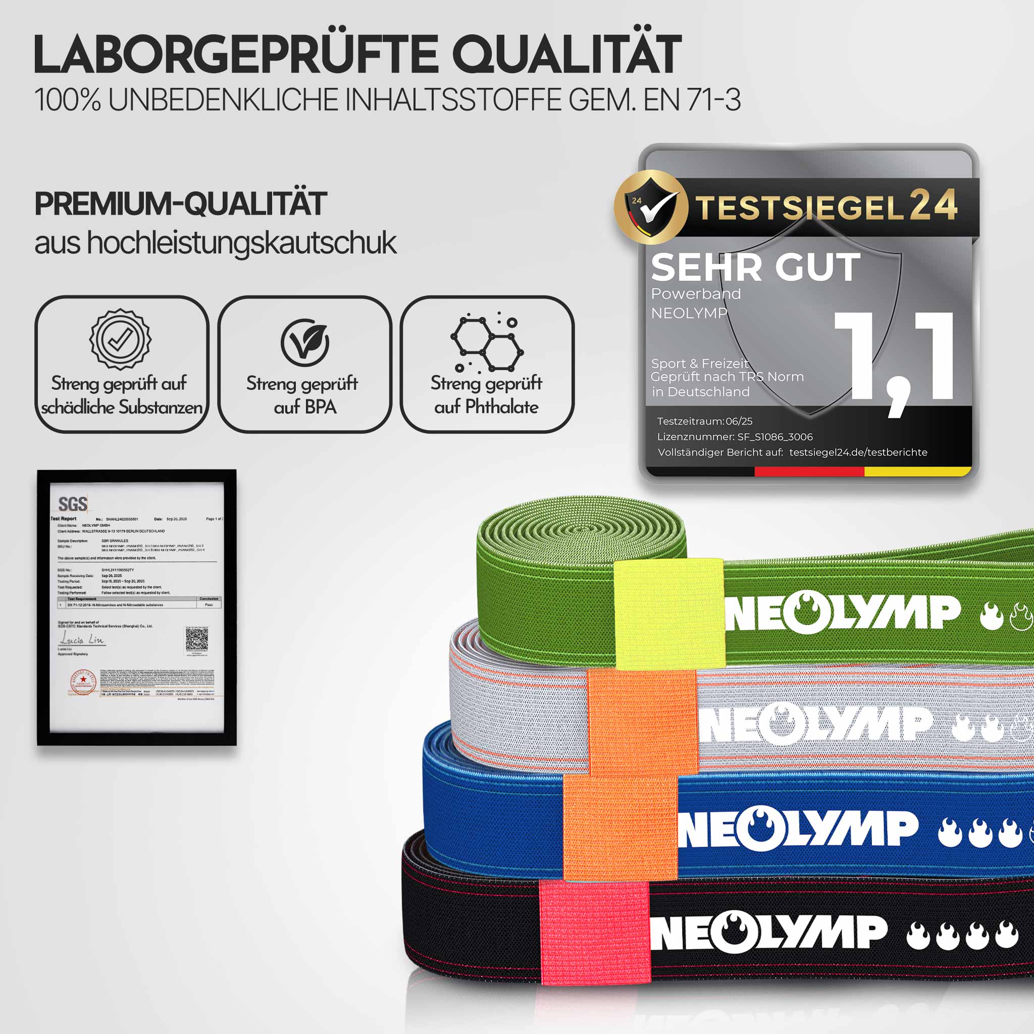 Powerband aus Stoff mit Verstellschnalle