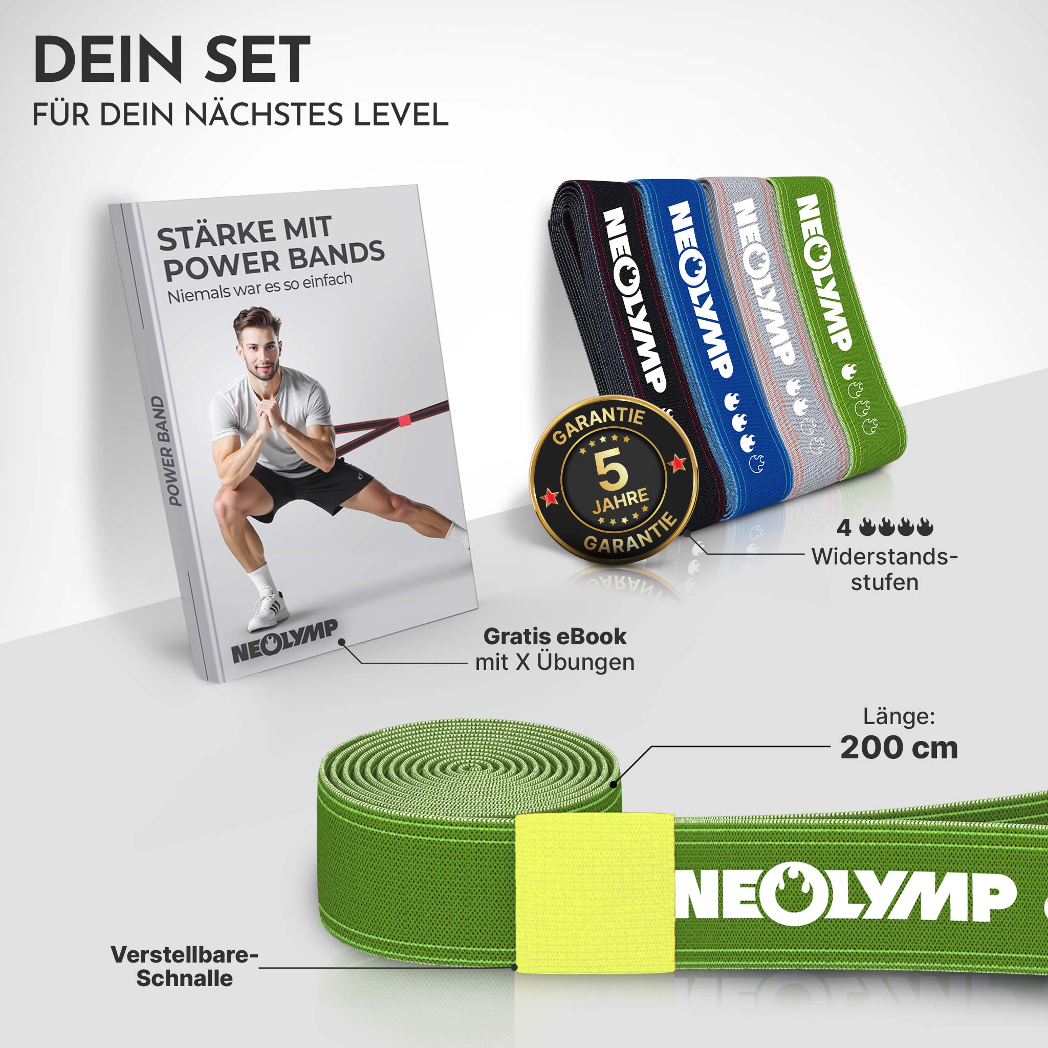 Powerband aus Stoff mit Verstellschnalle