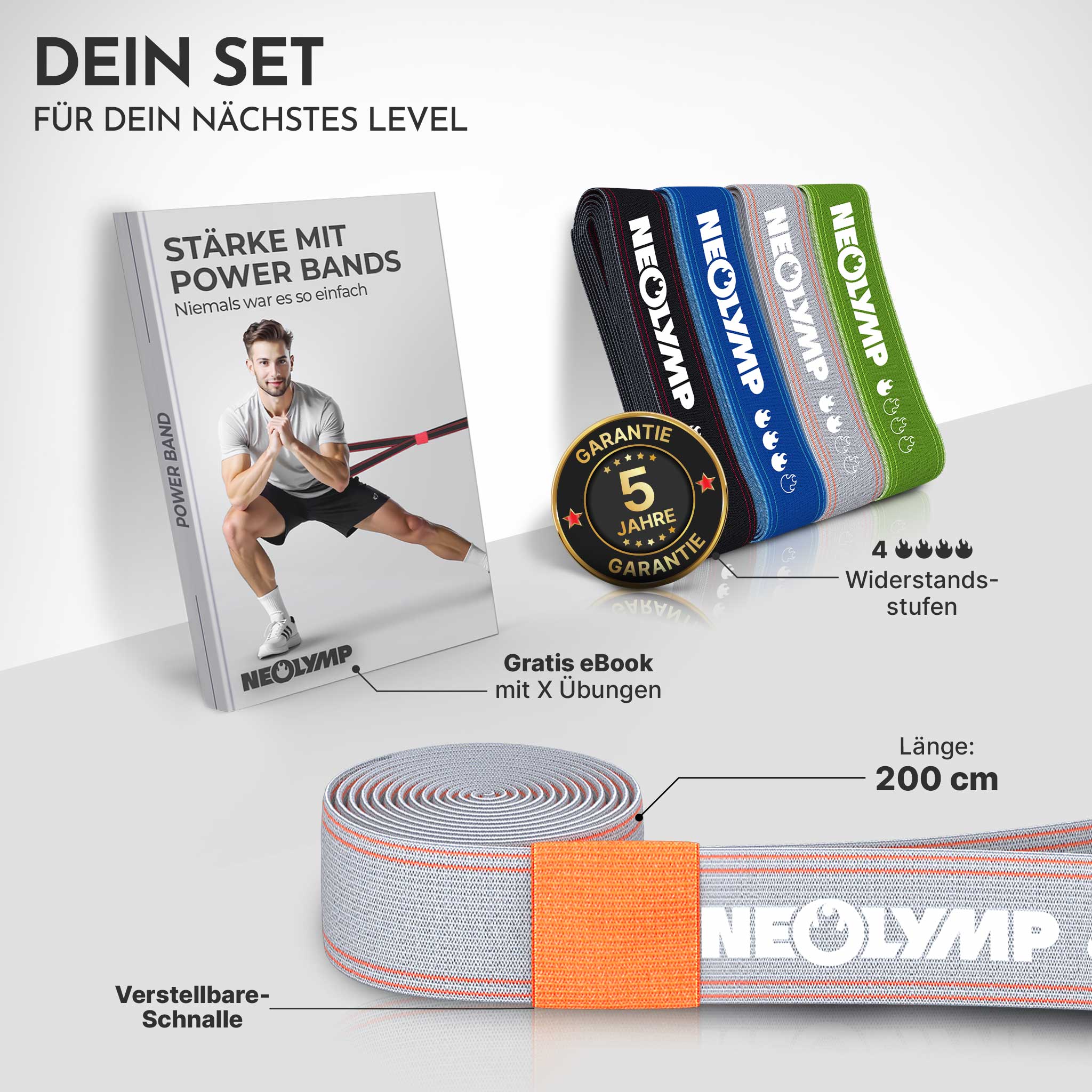 Powerband aus Stoff mit Verstellschnalle