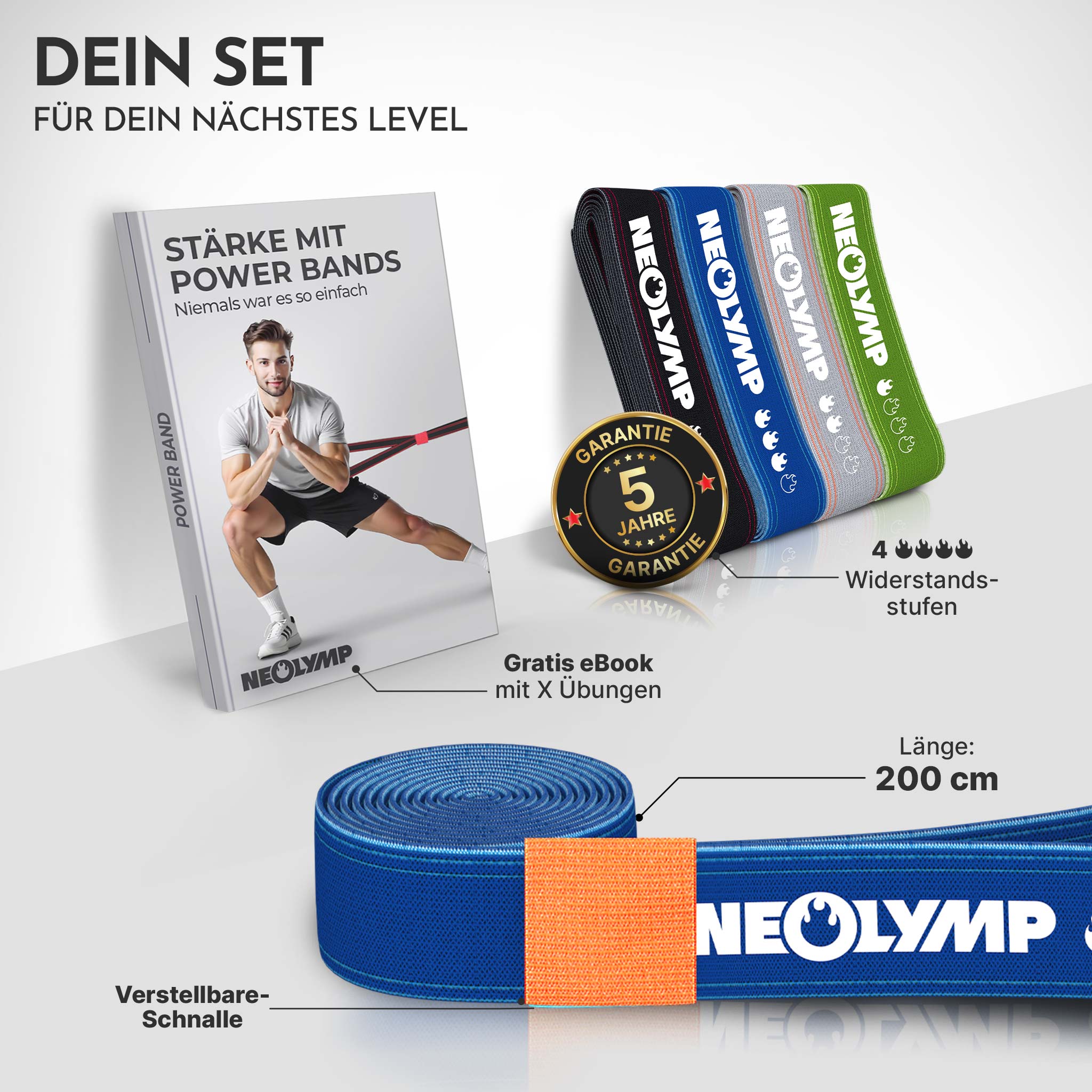 Powerband aus Stoff mit Verstellschnalle