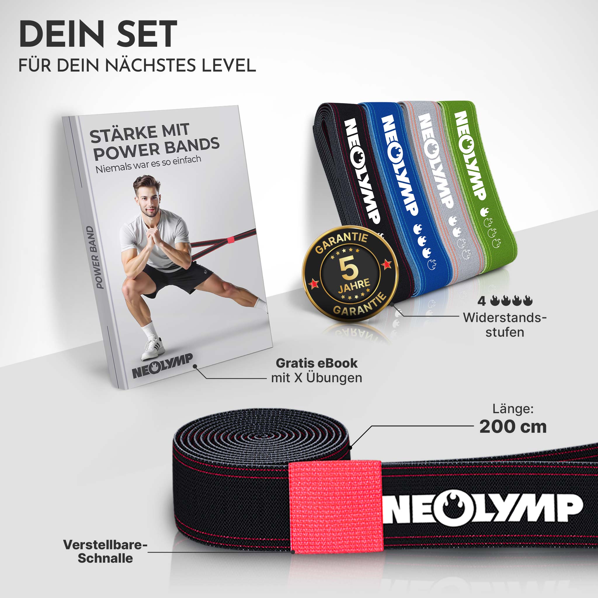 Powerband aus Stoff mit Verstellschnalle