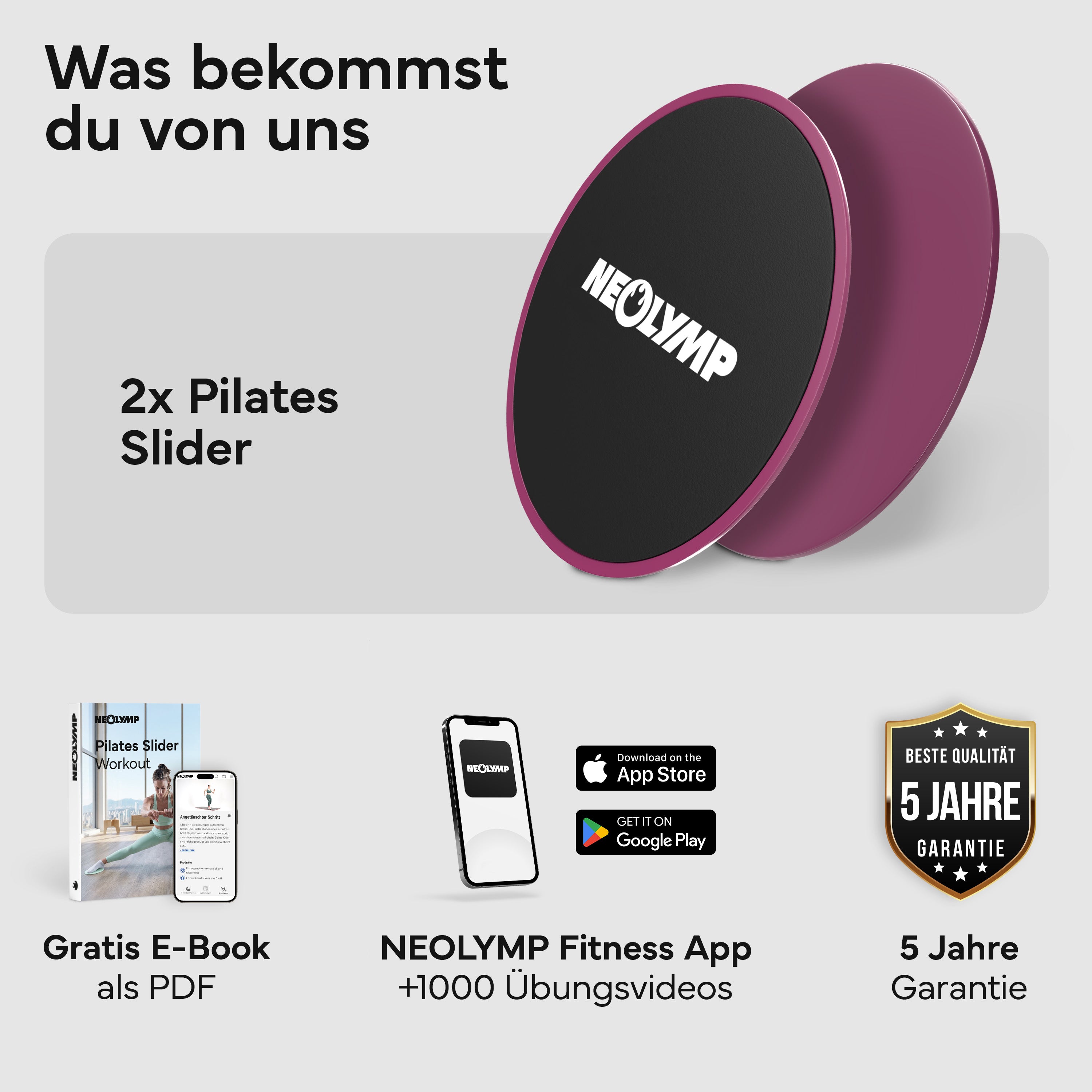 Pilates Slider 2er Set - für glatte Böden und Teppich