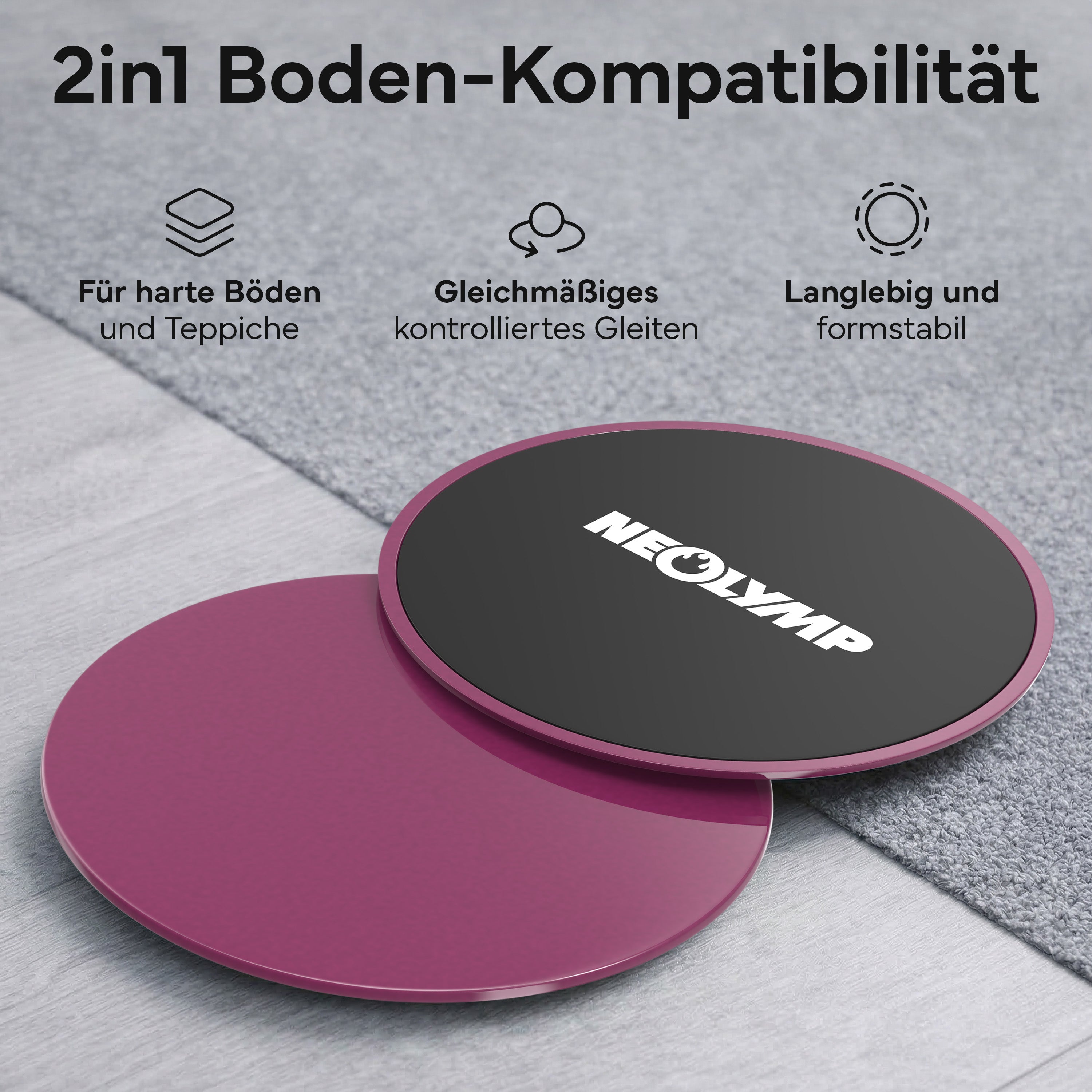 Pilates Slider 2er Set - für glatte Böden und Teppich