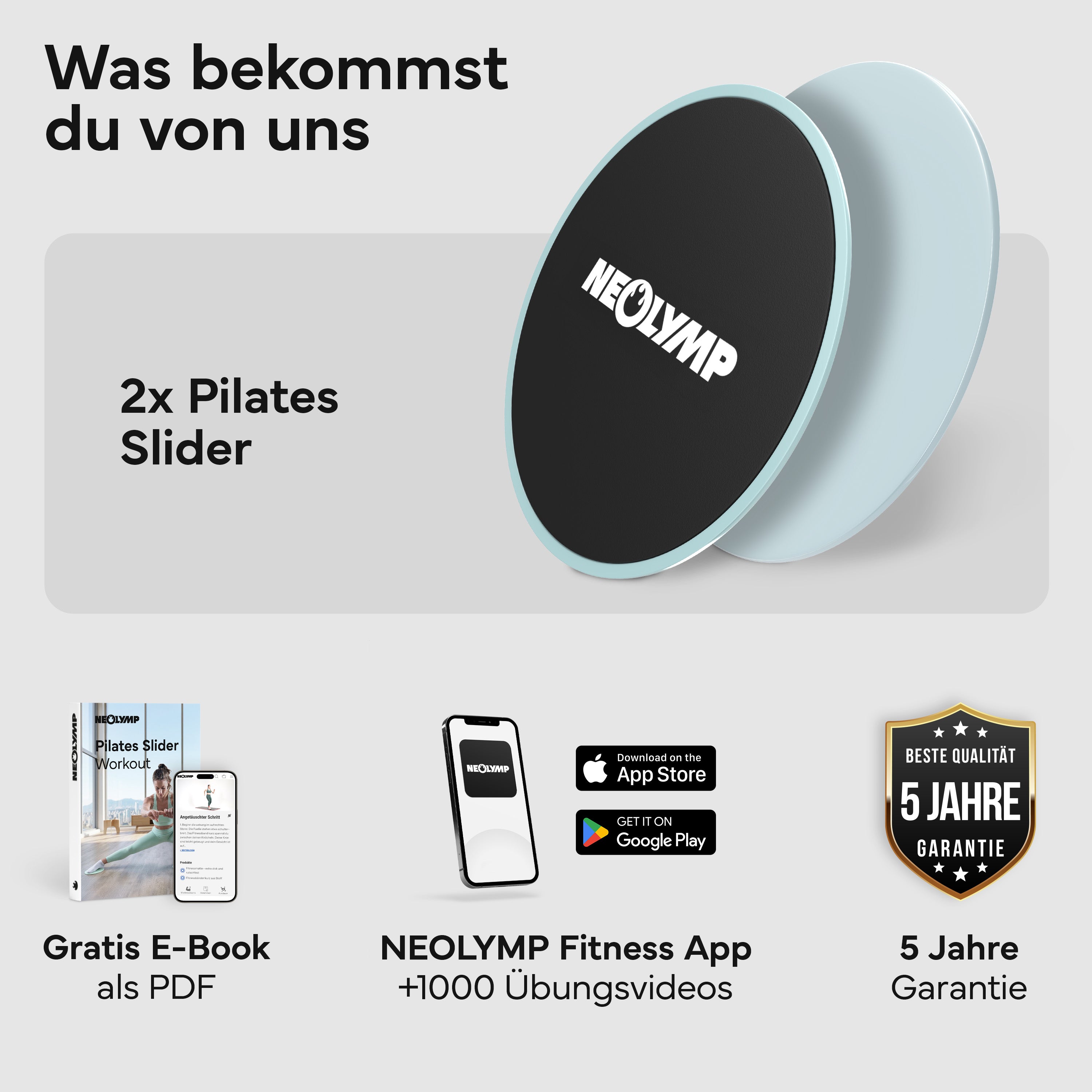 Pilates Slider 2er Set - für glatte Böden und Teppich