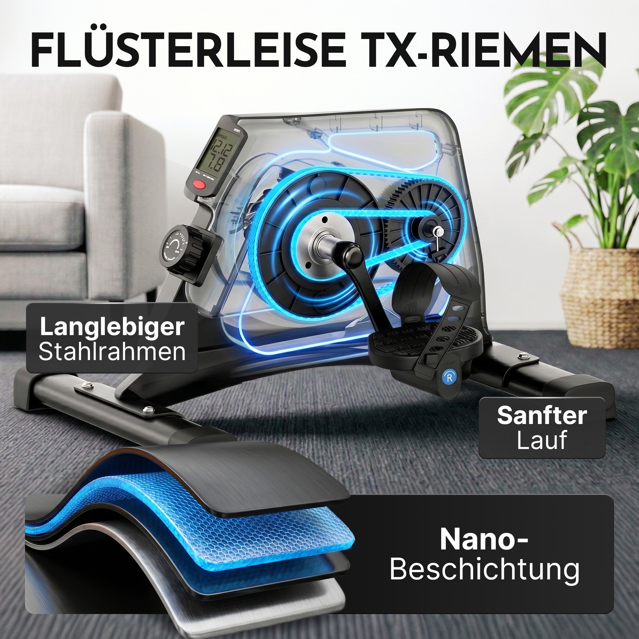 Pedaltrainer - ergonomischer Heimtrainer mit Zubehör - - Sportgerät von NEOLYMP | Fitnessequipment und Sportartikel