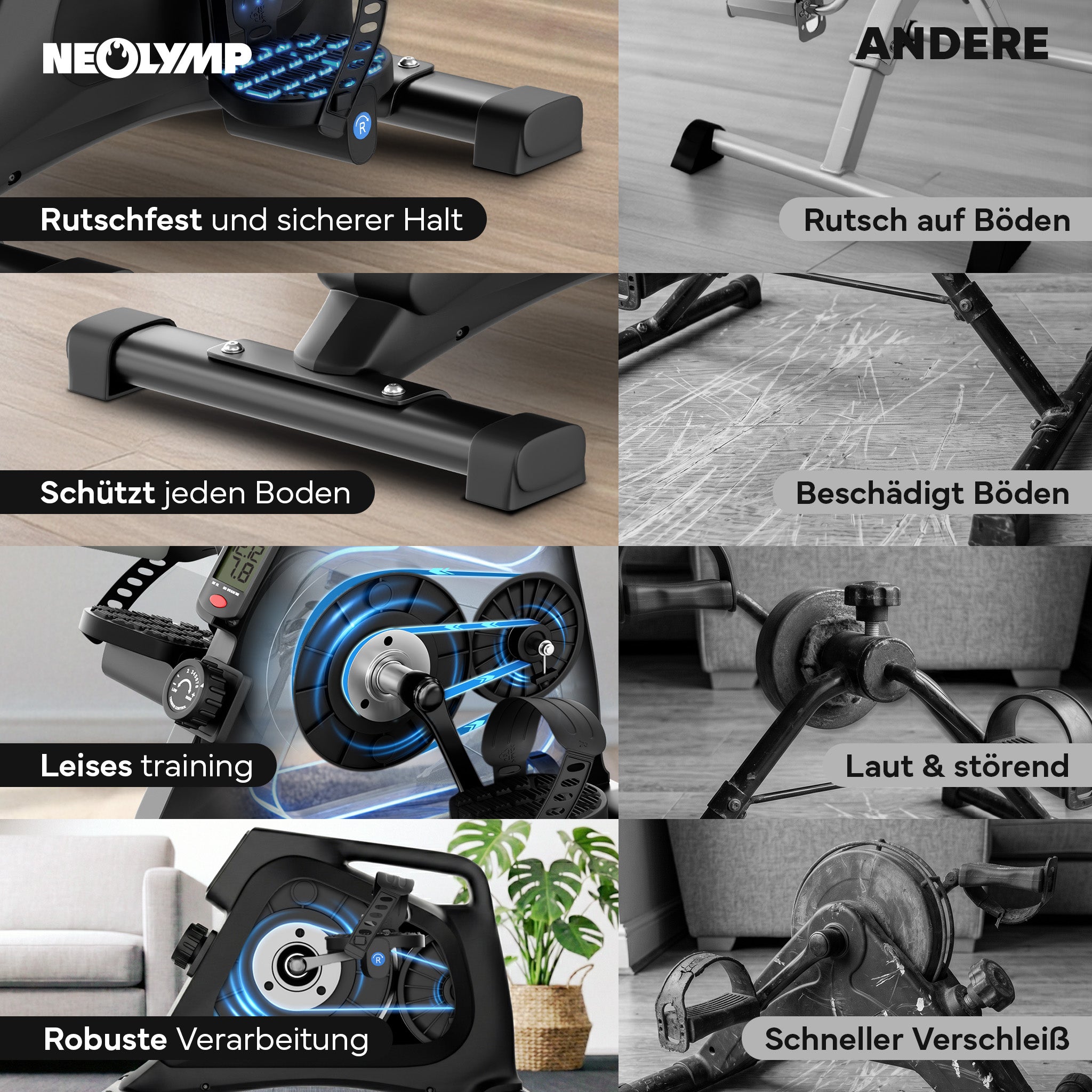 Pedaltrainer - ergonomischer Heimtrainer mit Zubehör - - Sportgerät von NEOLYMP | Fitnessequipment und Sportartikel
