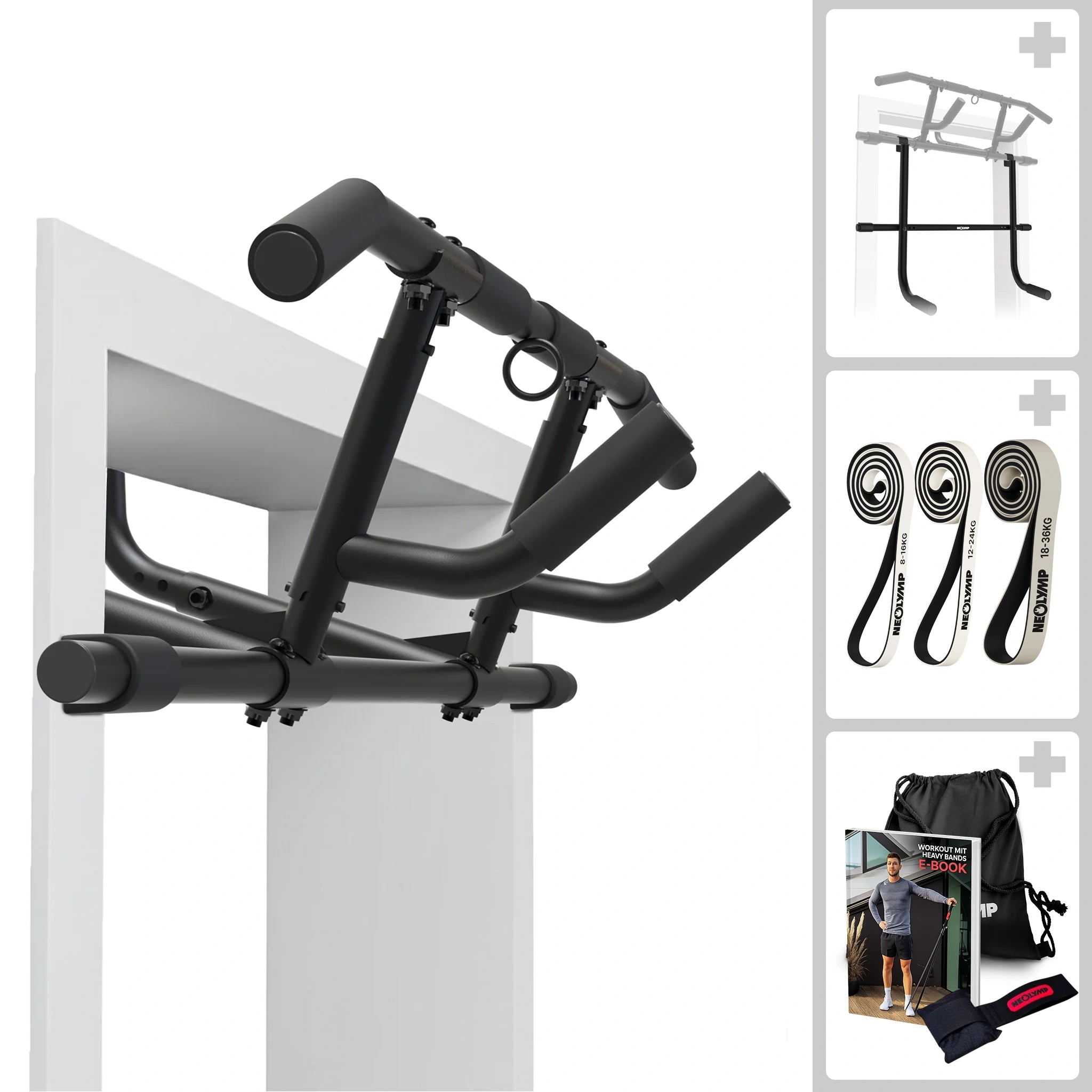 Premium Pull-Up Bar 6-in-1 – extra high for full range of motion