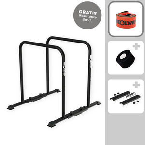 Premium Dip Barren pulverbeschichtet + Resistance-Band