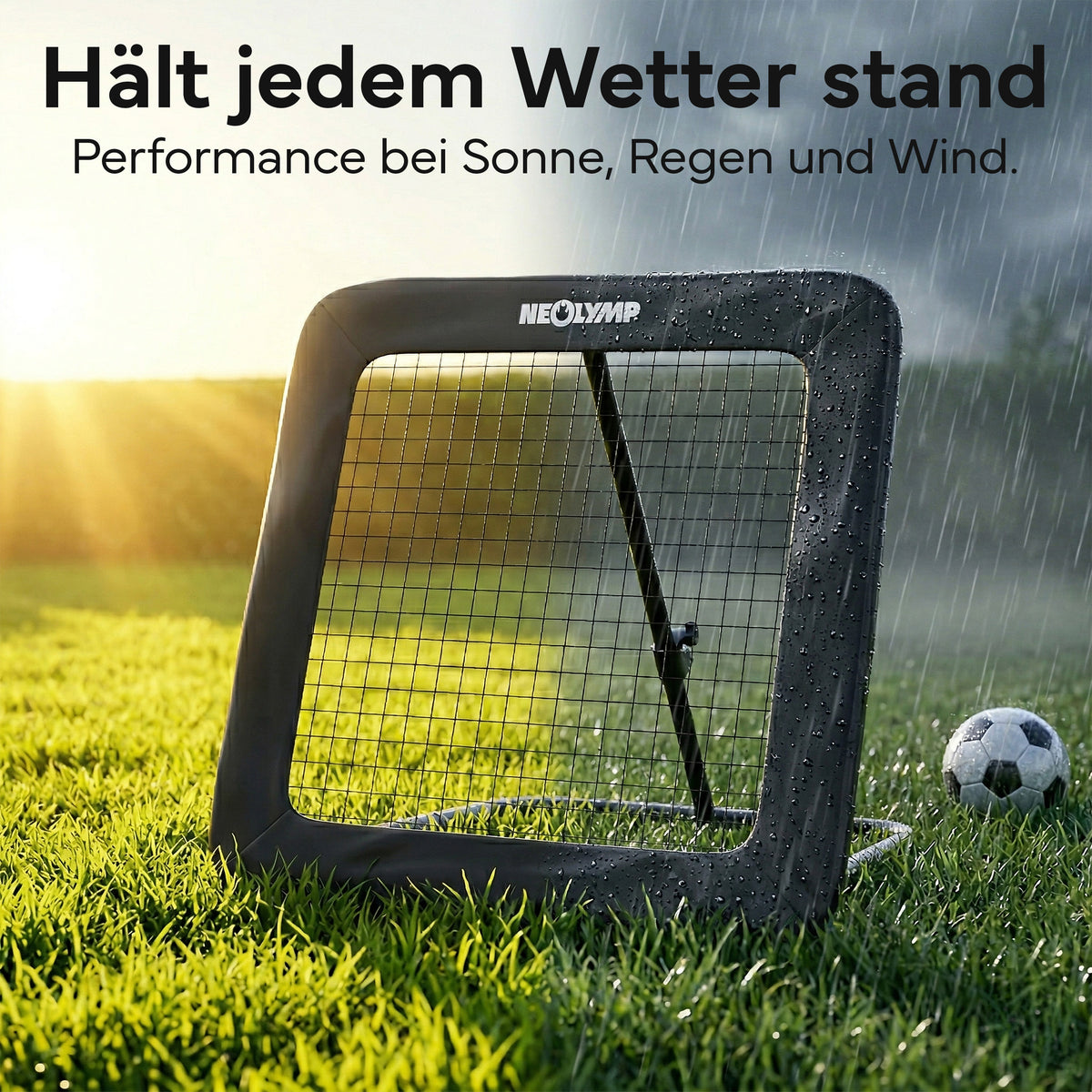 Fußball Rebounder Fußball in schwarz - Indoor & Outdoor Rückprallwand – 100 cm | B-Ware - - Outlet von NEOLYMP | Fitnessequipment und Sportartikel