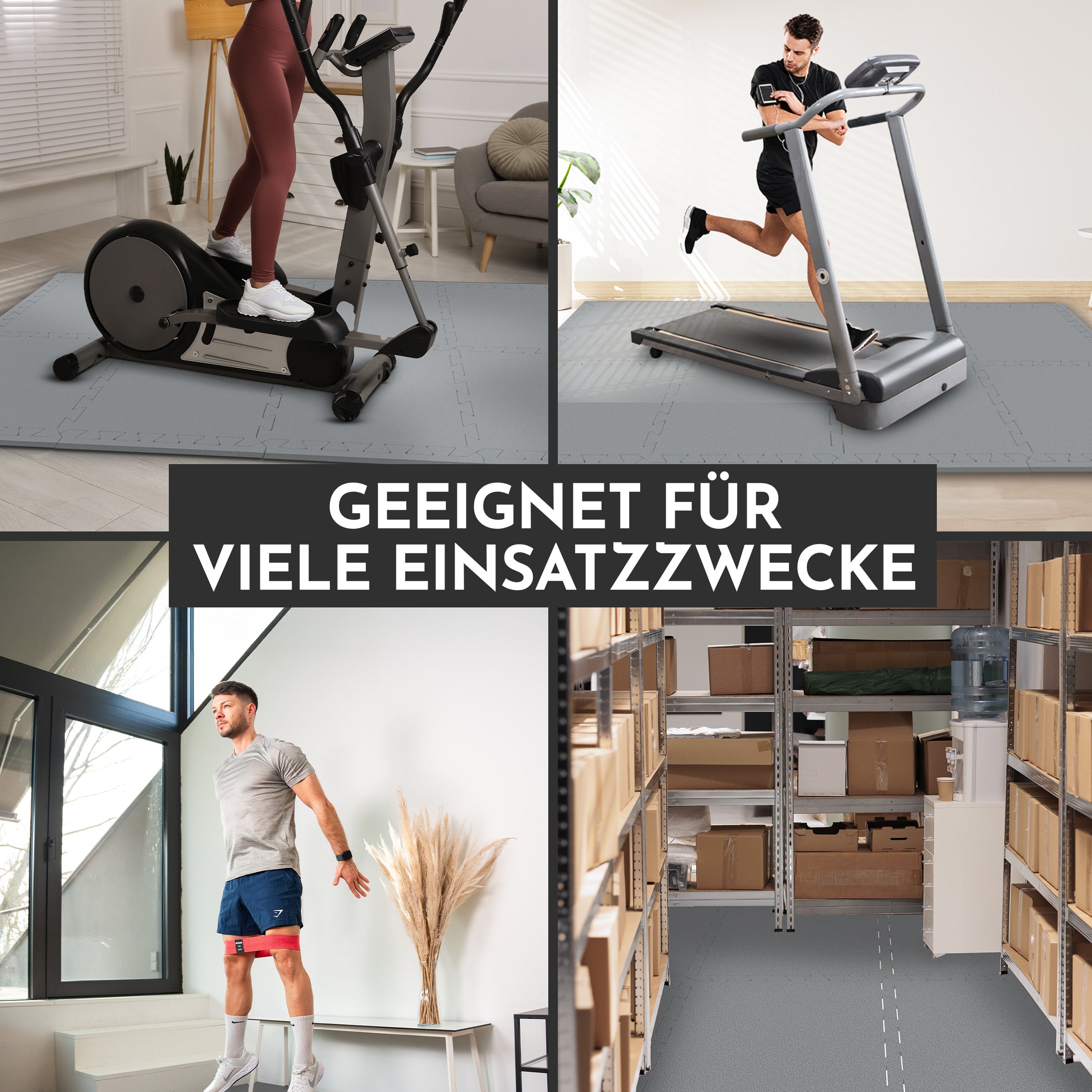 Bodenschutzmatte in Grau (Fitness Puzzlematte)