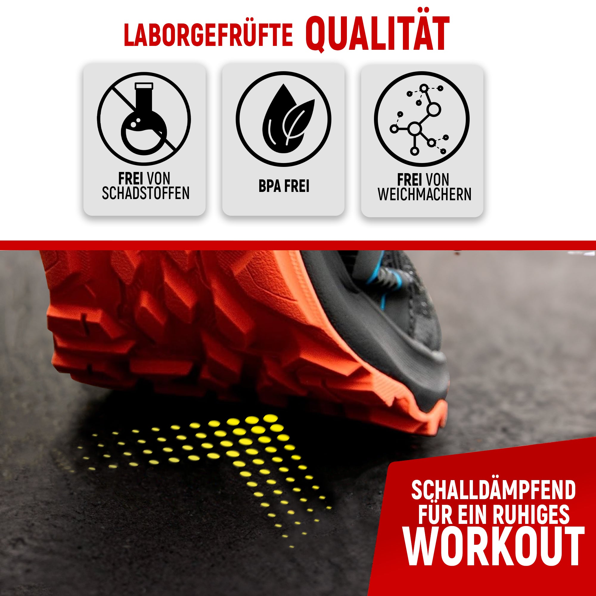 Robuste Bodenschutzmatte in Schwarz (Fitness Puzzelmatte)