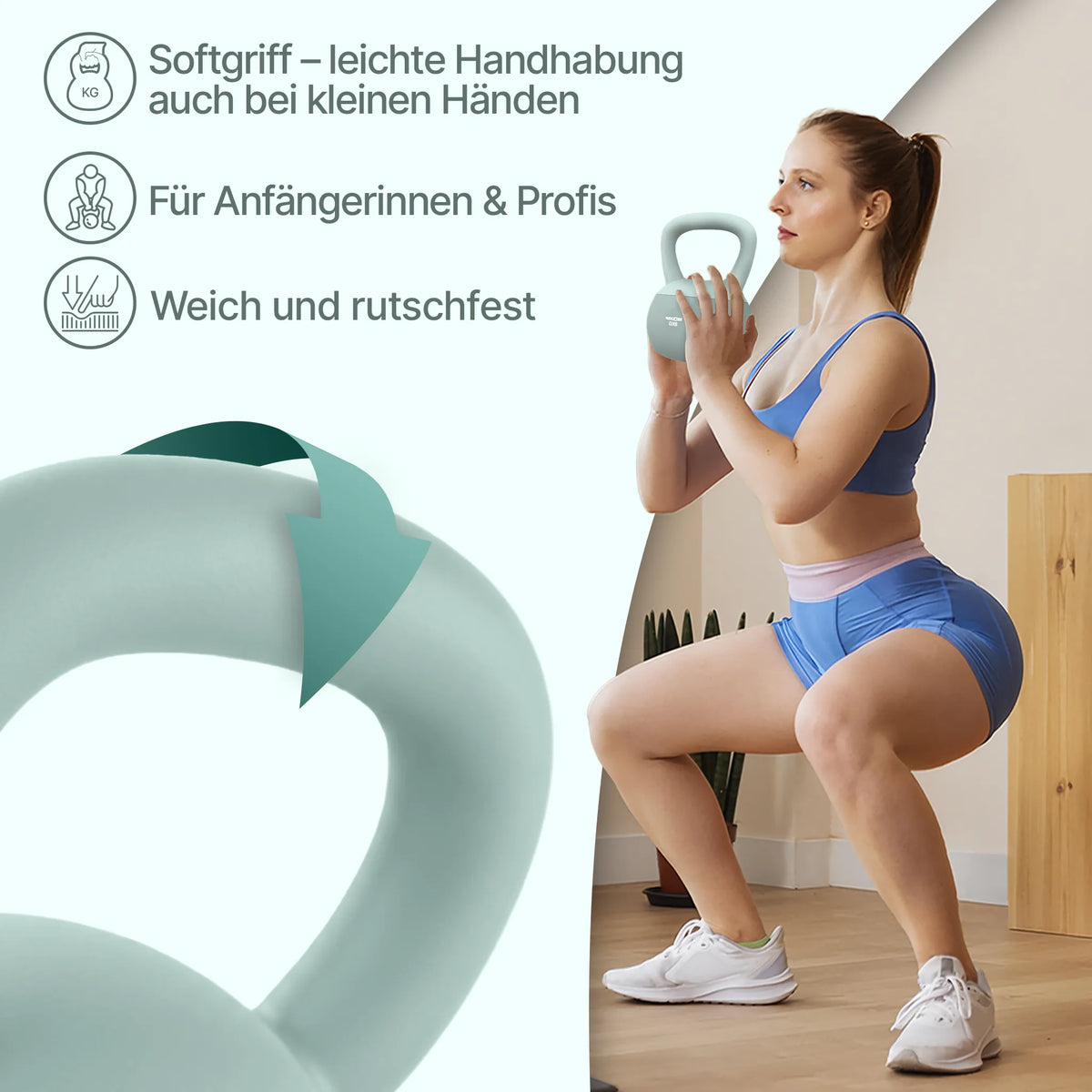 Soft Kettlebell - 2 kg bis 12 kg Trainingsgewichte – 8 kg / Sky Blue | B-Ware - - Outlet von NEOLYMP | Fitnessequipment und Sportartikel