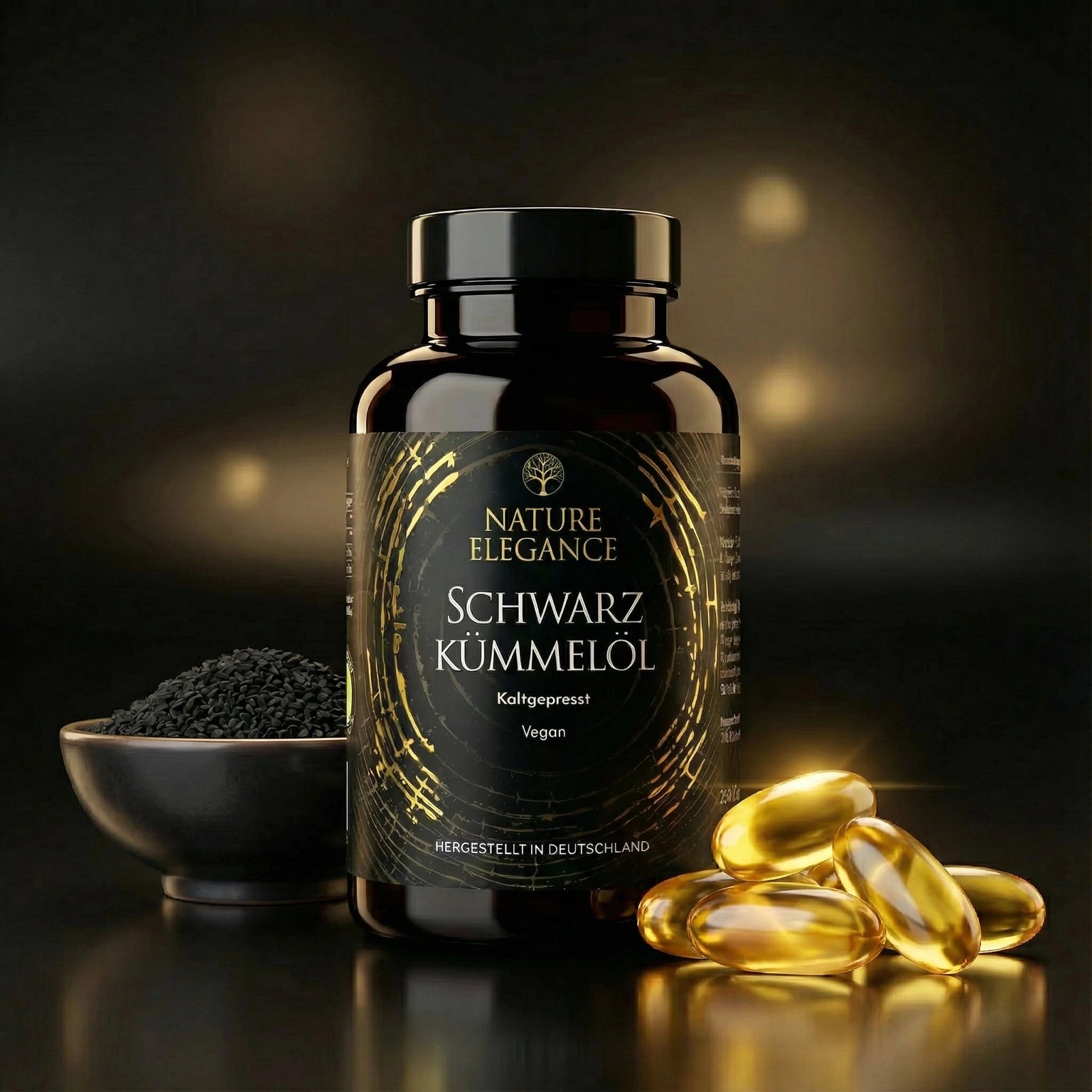 Nature Elegance - Schwarzkümmelöl - 240 vegane Kapseln, 4-Monats-Vorrat