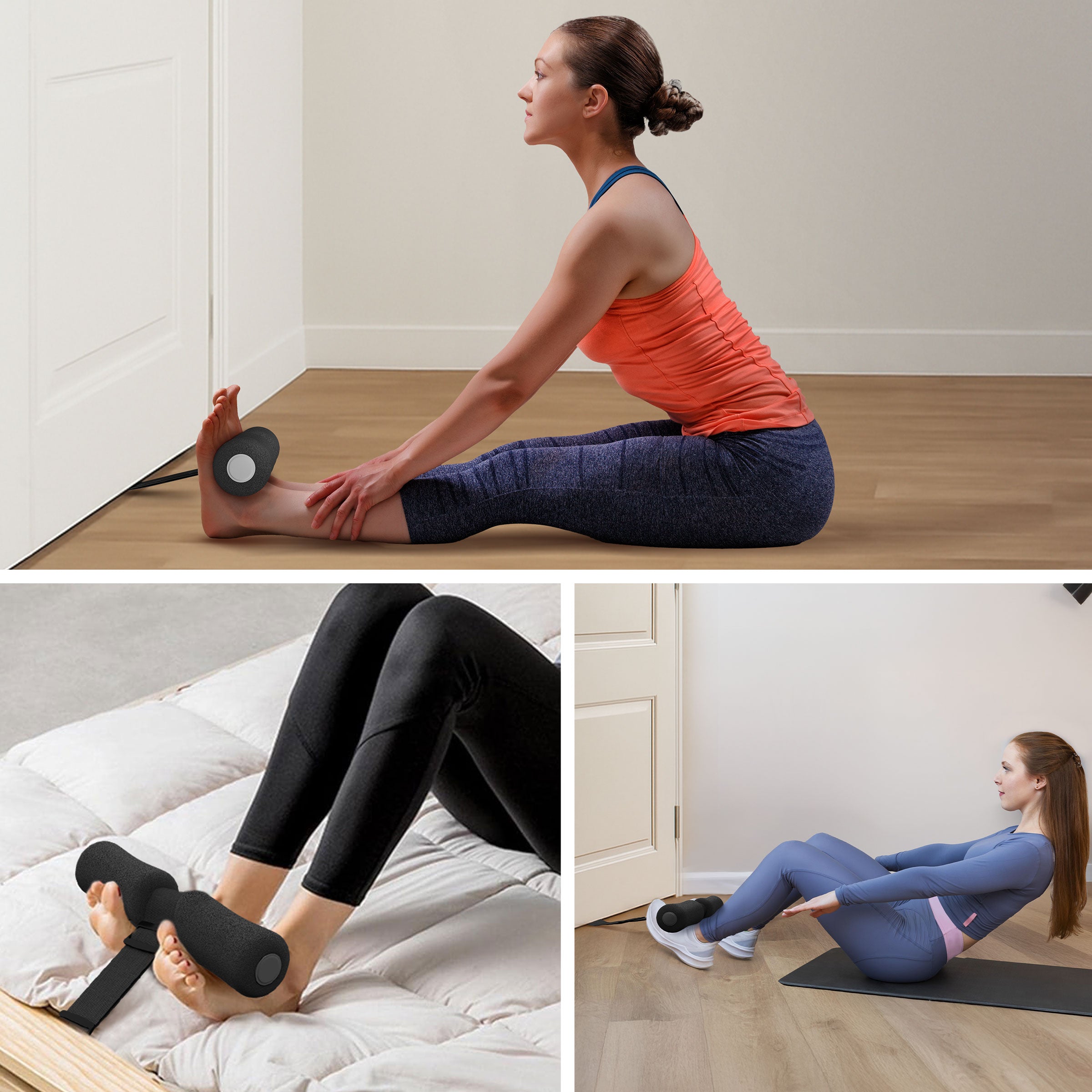 Sit-Up-Trainer im Einsatz für Bauchübungen und Coreübungen in drei Anwendungsbeispielen gezeigt 