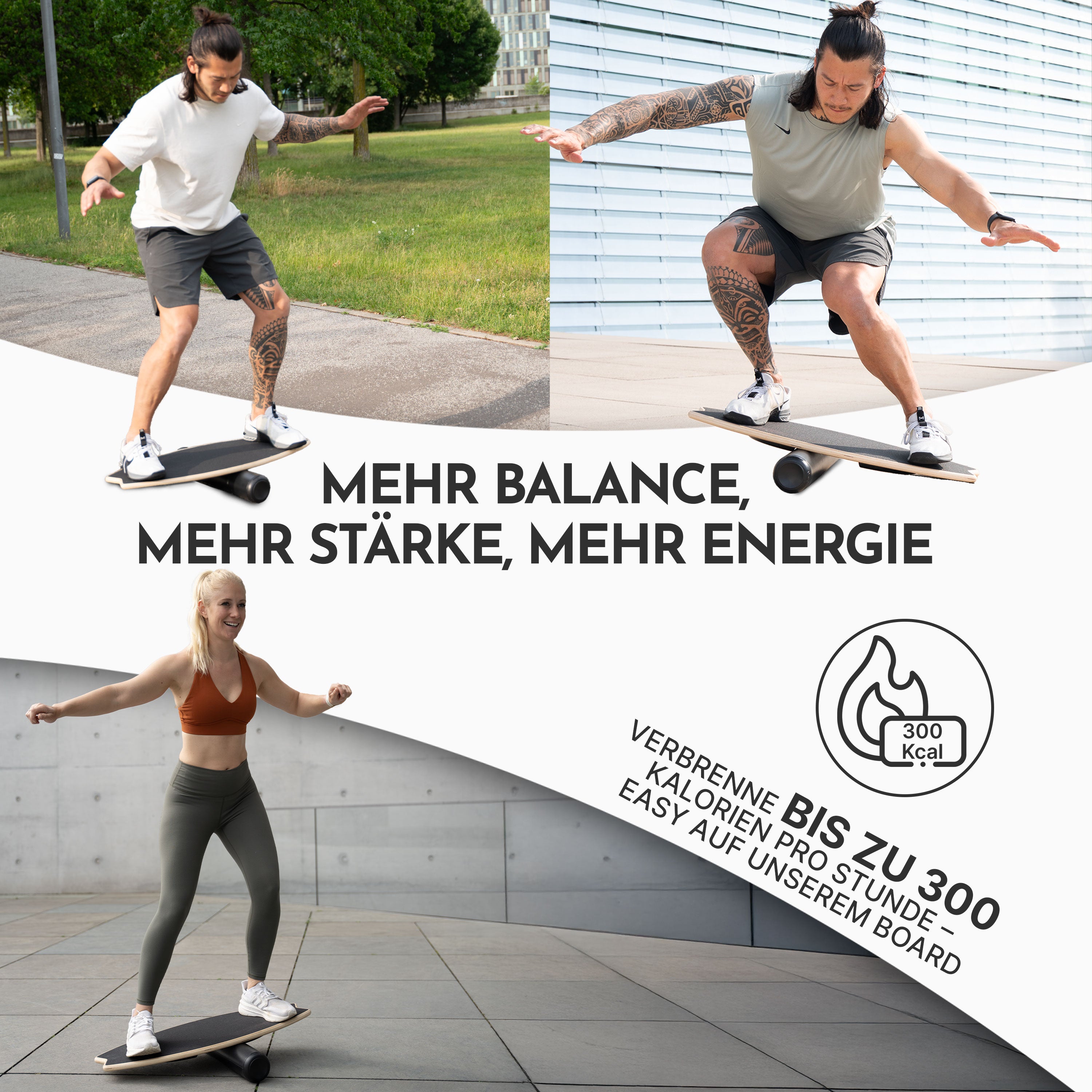 9-in-1 Balance Board aus Birkenholz