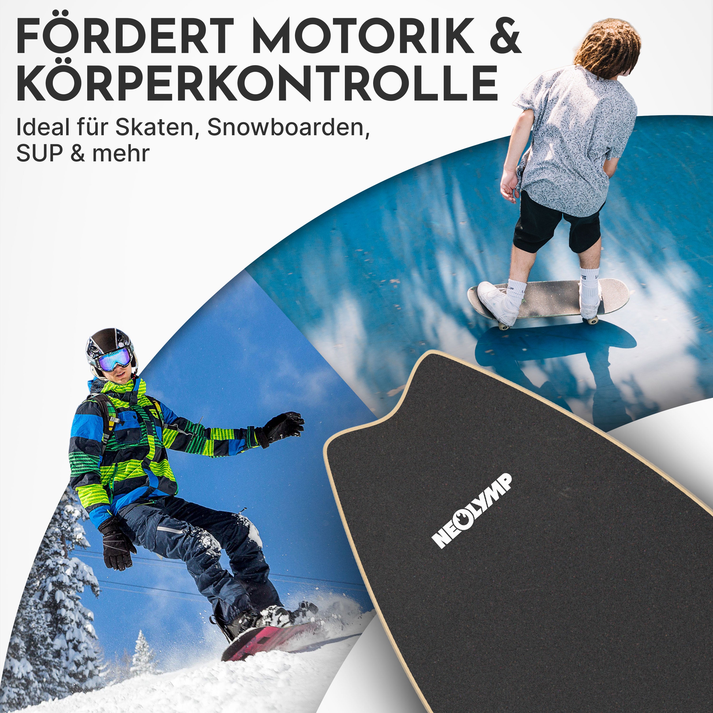 9-in-1 Balance Board aus Birkenholz