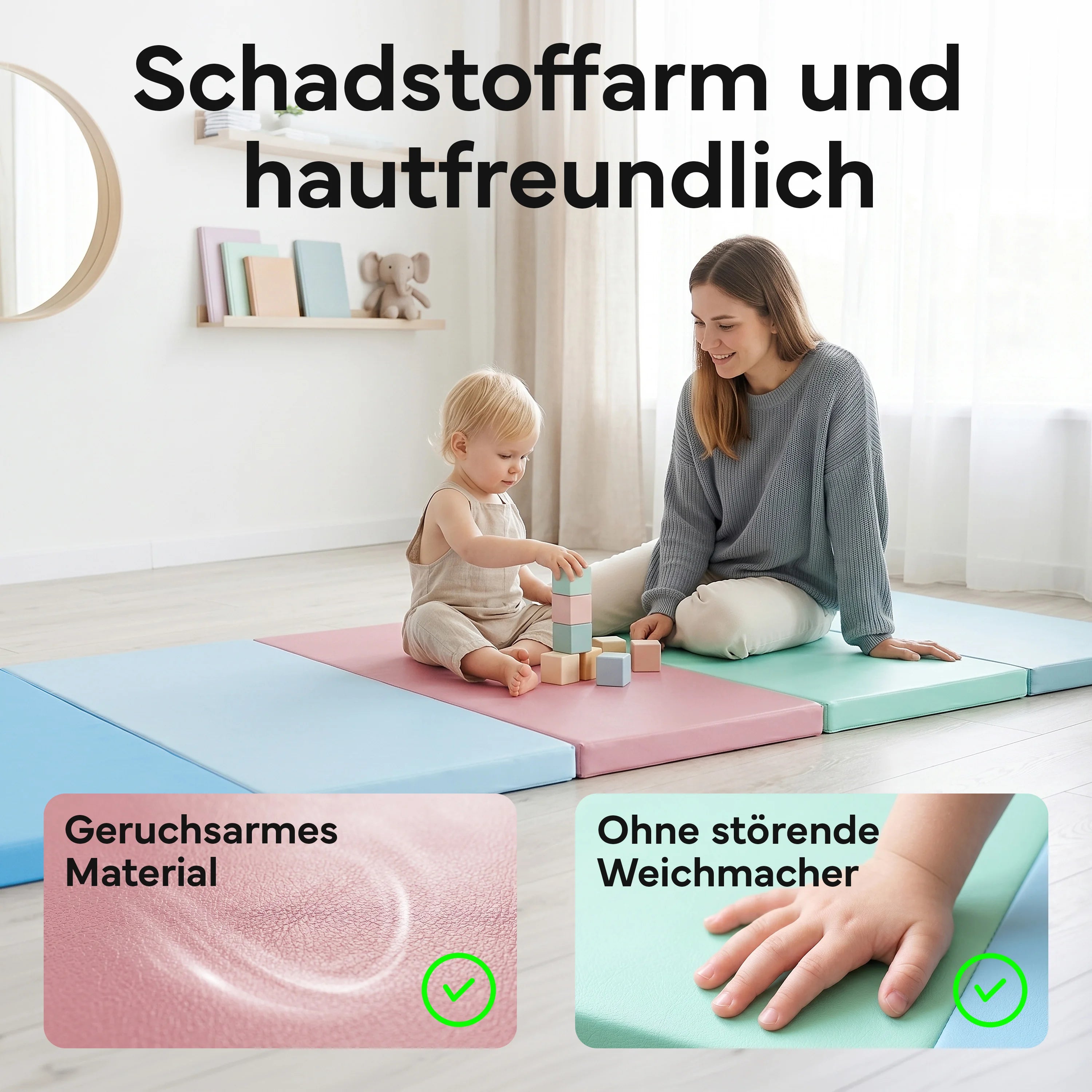 Turnmatte - faltbar mit Tragefunktion - Schwarz L (200x100x3 cm) - von NEOLYMP | Fitnessequipment und Sportartikel