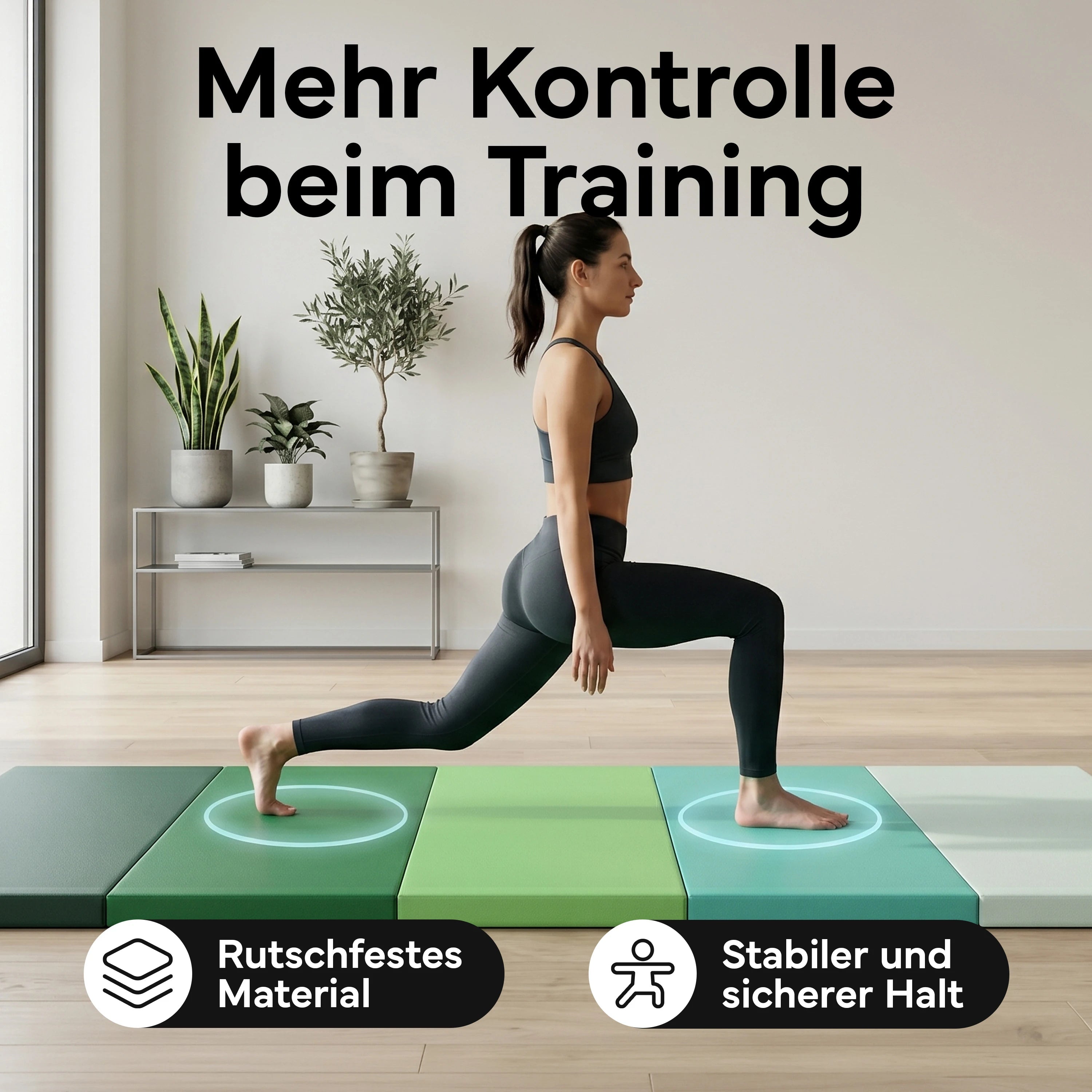 Turnmatte - faltbar mit Tragefunktion - Grün S (190x80x3 cm) - von NEOLYMP | Fitnessequipment und Sportartikel