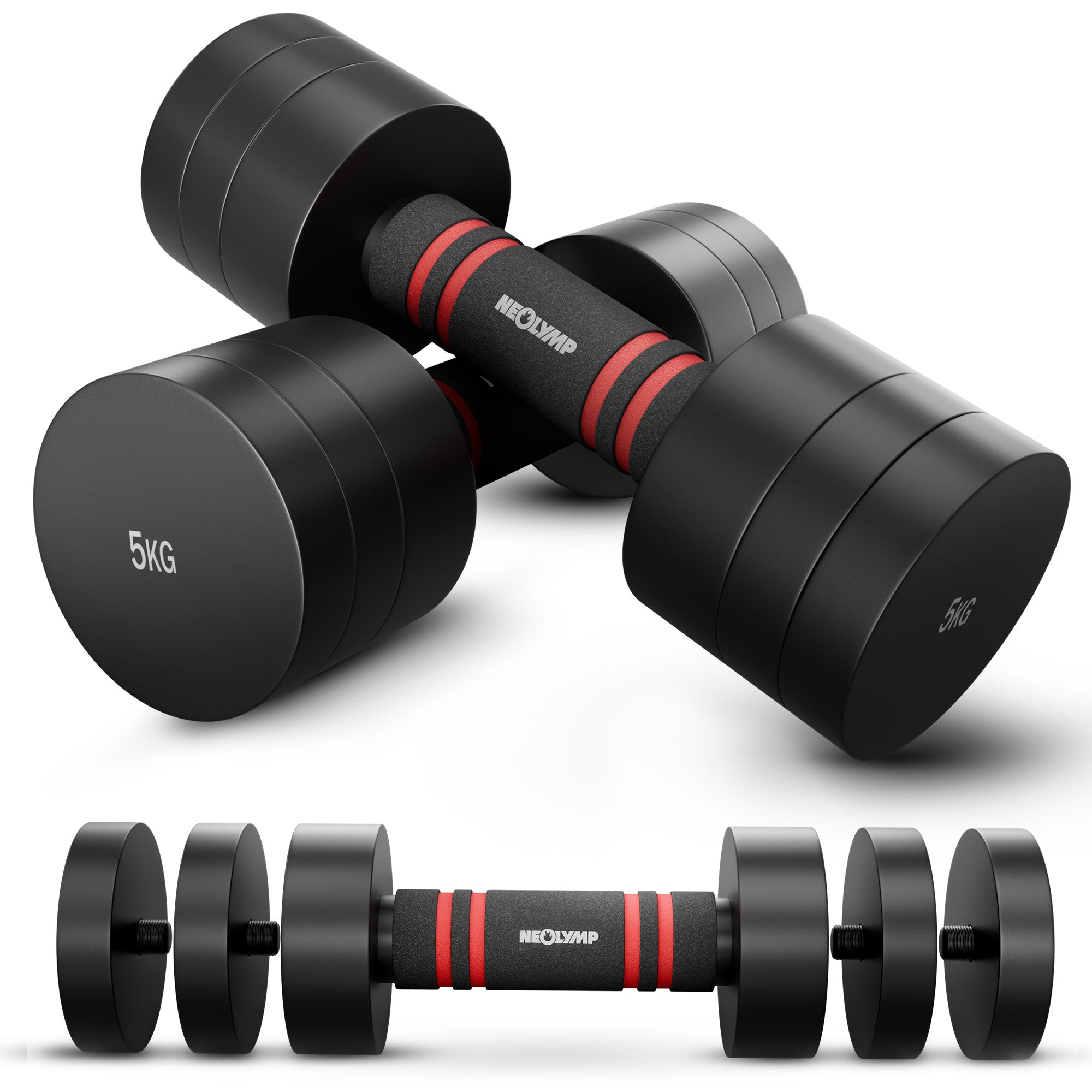 Haltères réglables noirs 5 & 10kg