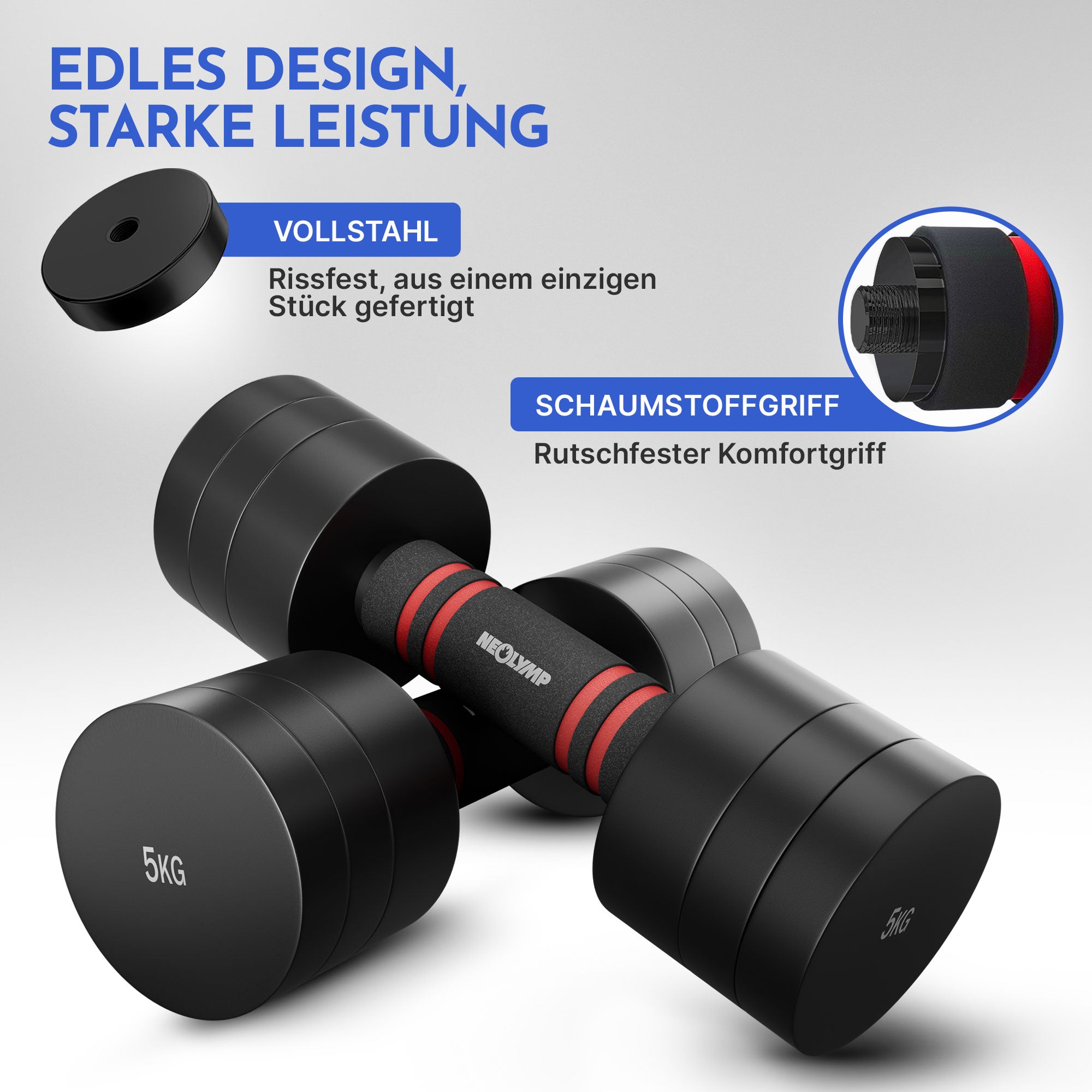Haltères réglables noirs 5 & 10kg