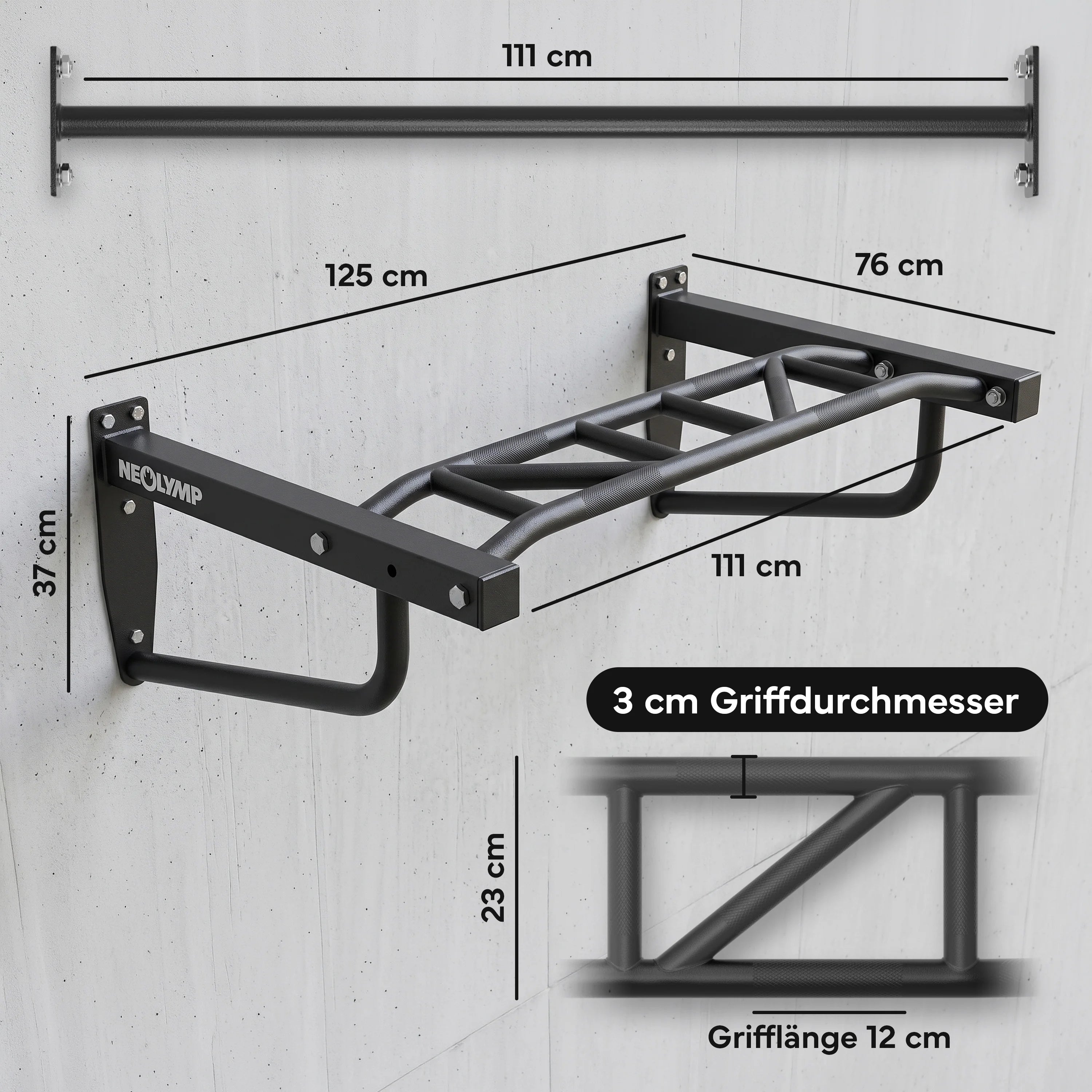 Klimmzugstange Outdoor - 2-in-1 Klimmzugstation