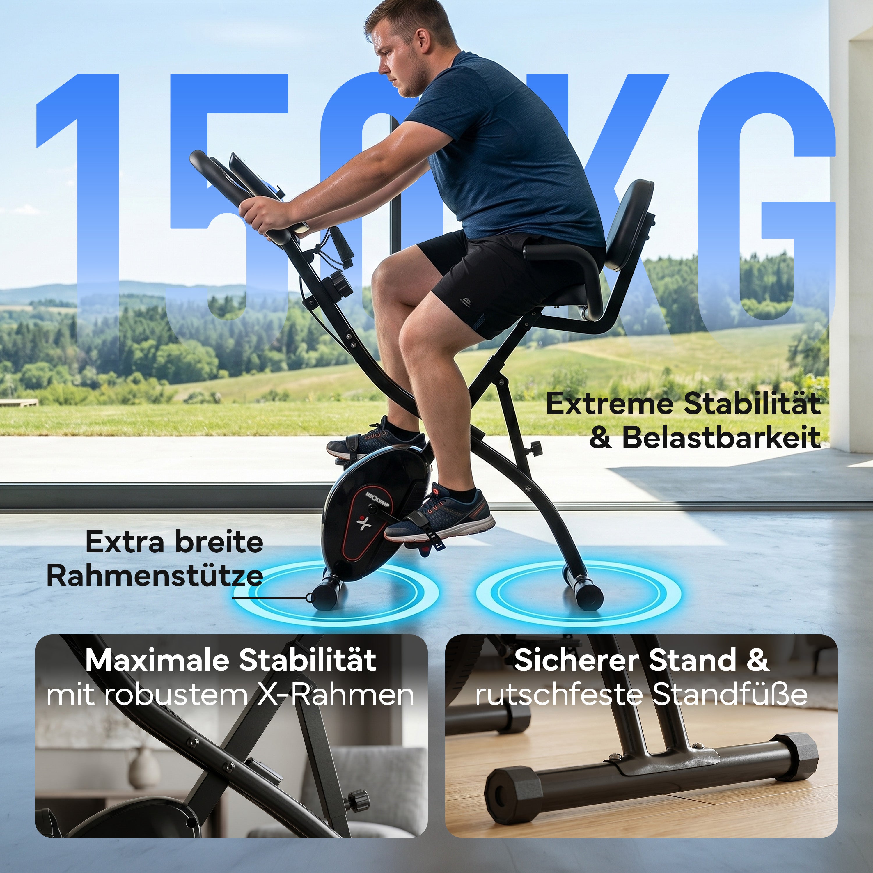 Fitnessbike X-Bike, Heimtrainer mit 8 Widerstandsstufen