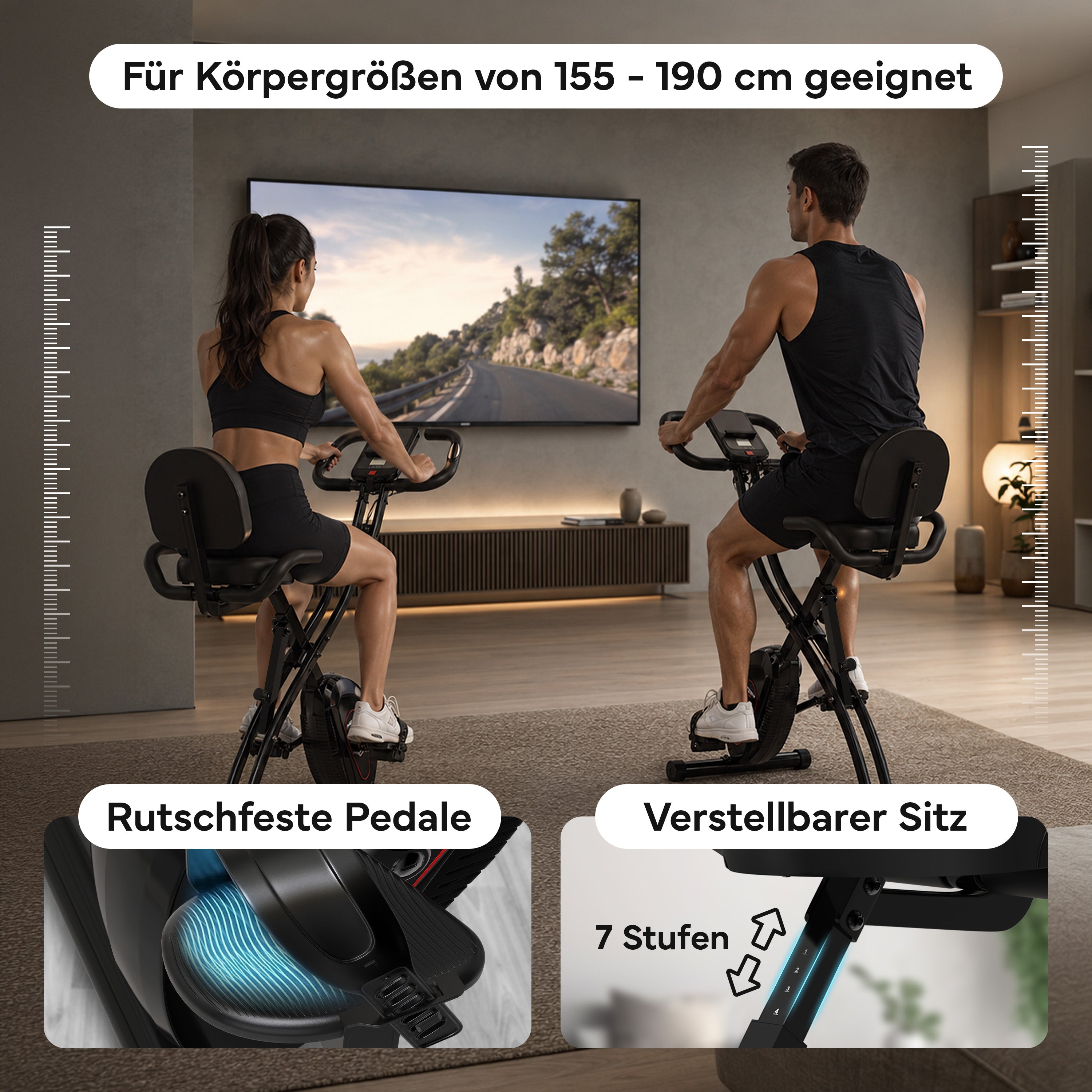 Fitnessbike X-Bike, Heimtrainer mit 8 Widerstandsstufen