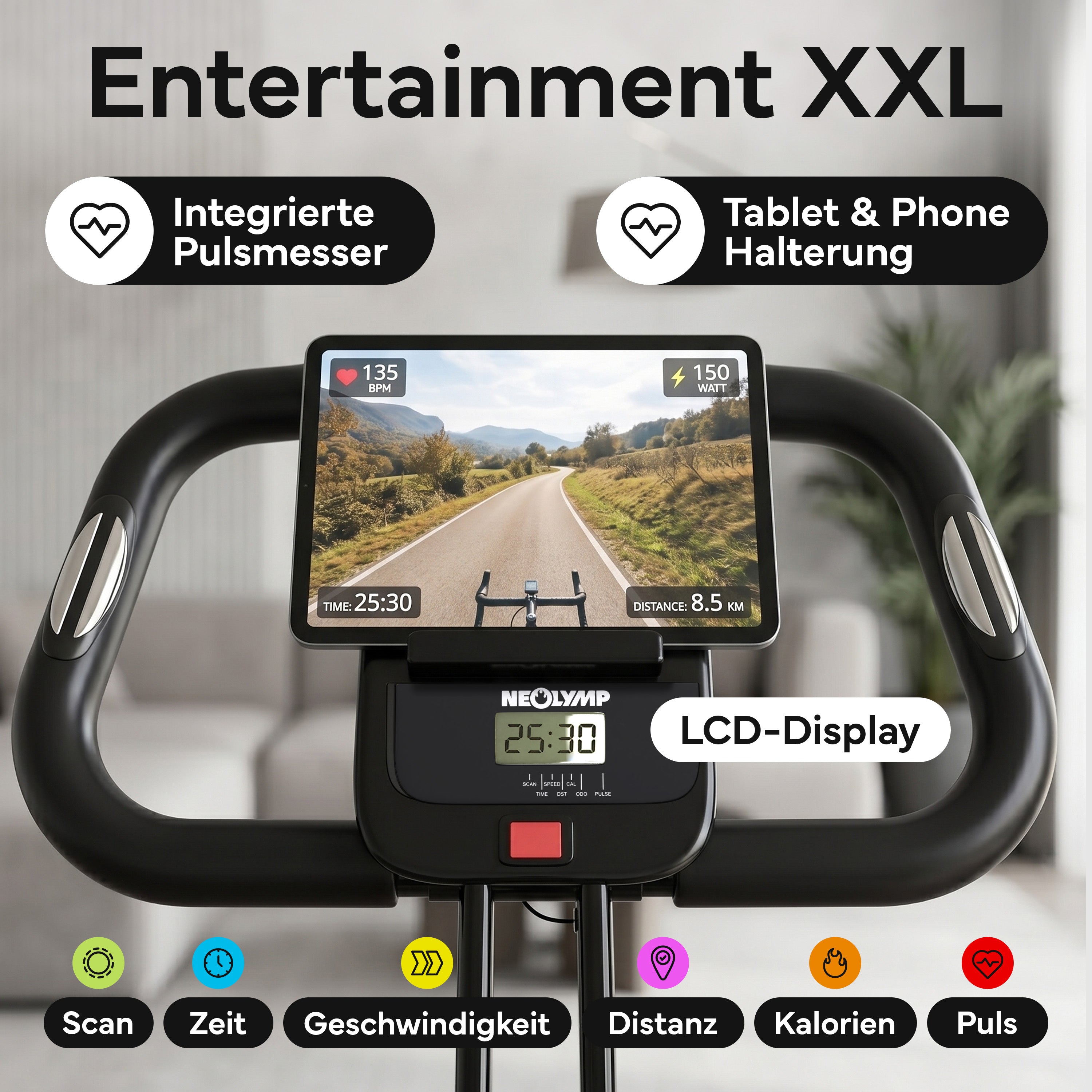 Fitnessbike X-Bike, Heimtrainer mit 8 Widerstandsstufen