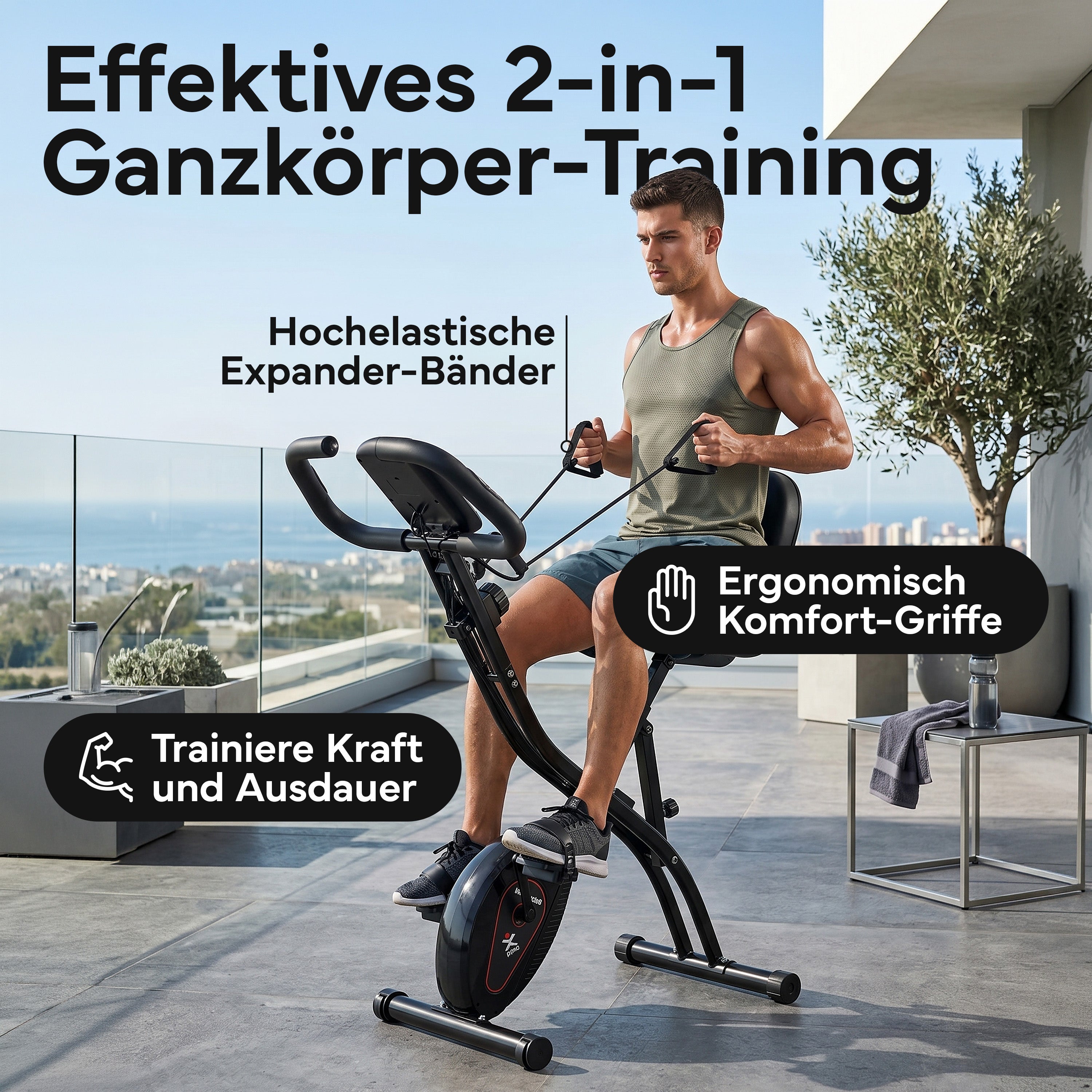 Fitnessbike X-Bike, Heimtrainer mit 8 Widerstandsstufen
