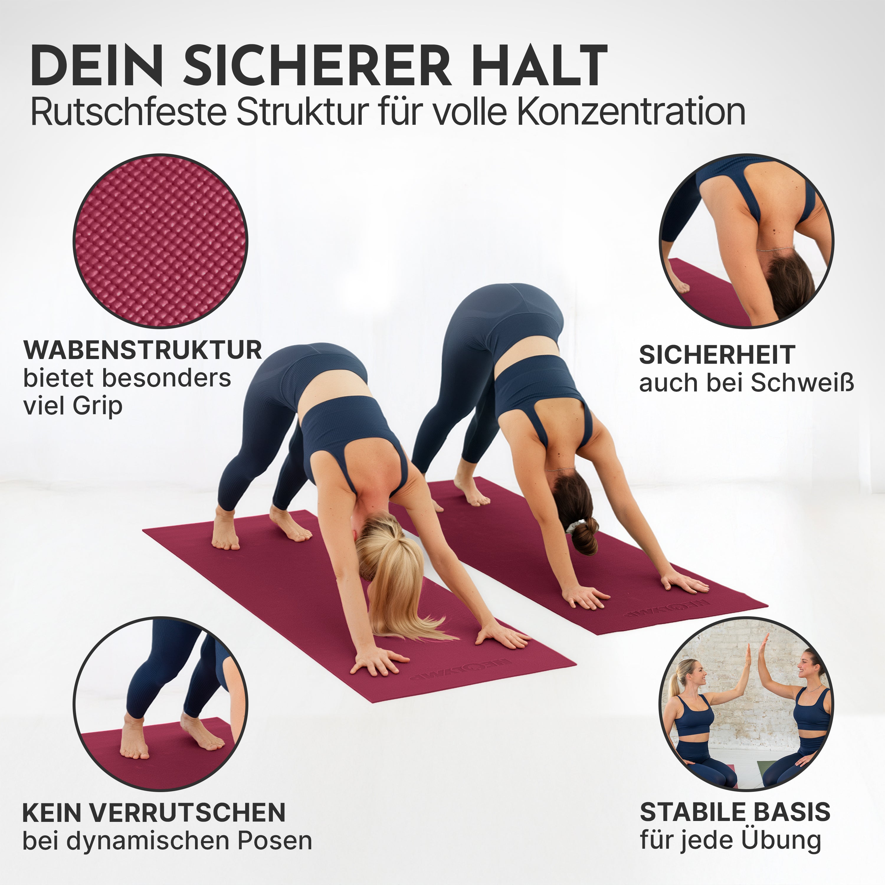 Premium Yogamatte – ideal für Yoga, Pilates & Gymnastik