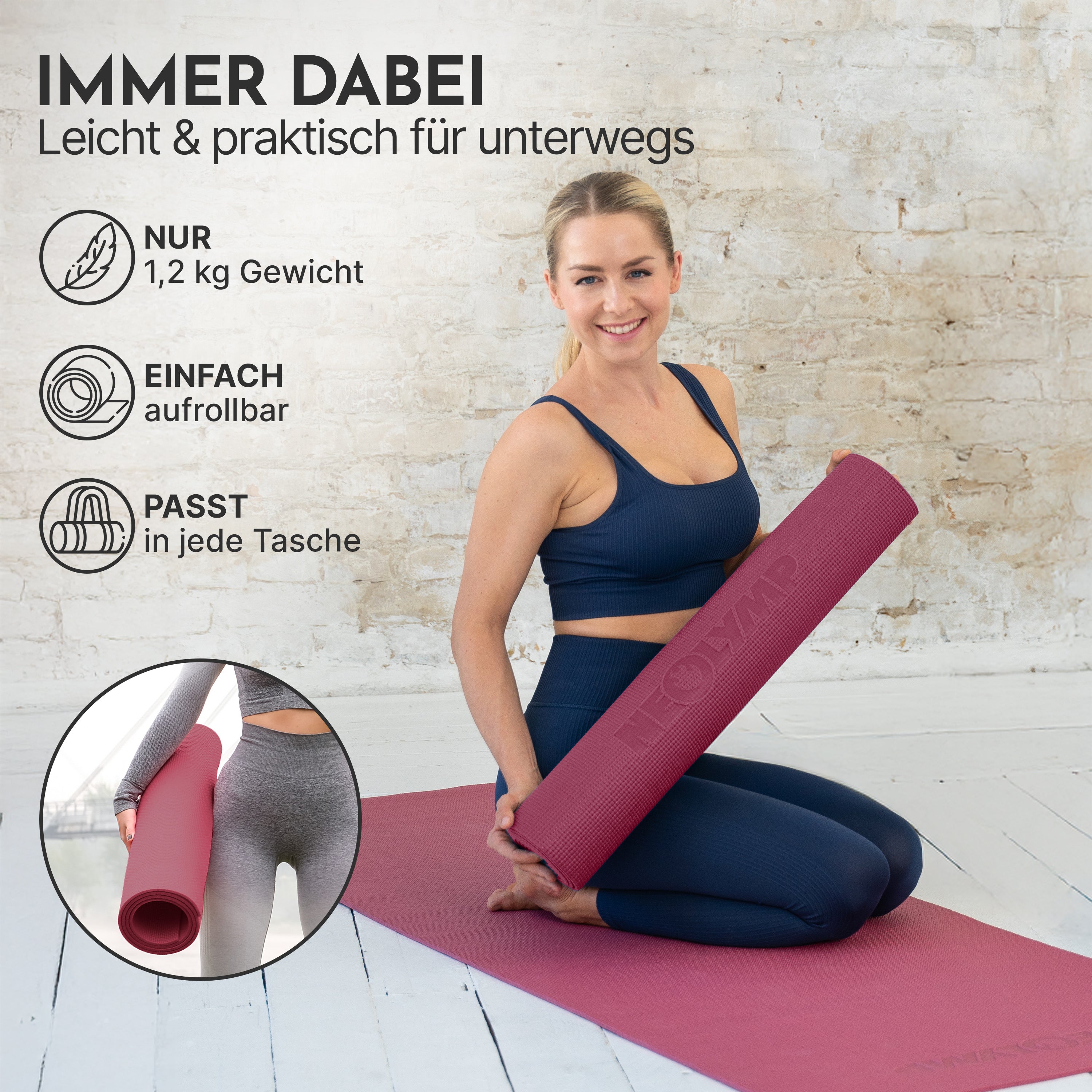 Premium Yogamatte – ideal für Yoga, Pilates & Gymnastik