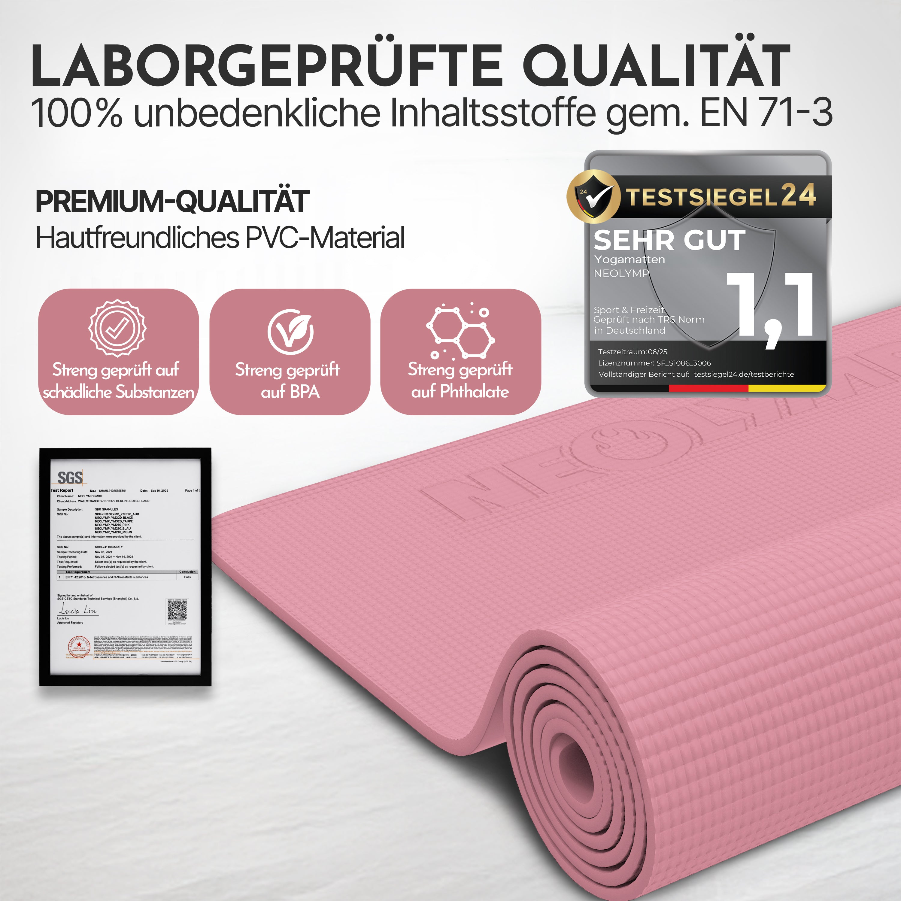 Premium Yogamatte – ideal für Yoga, Pilates & Gymnastik