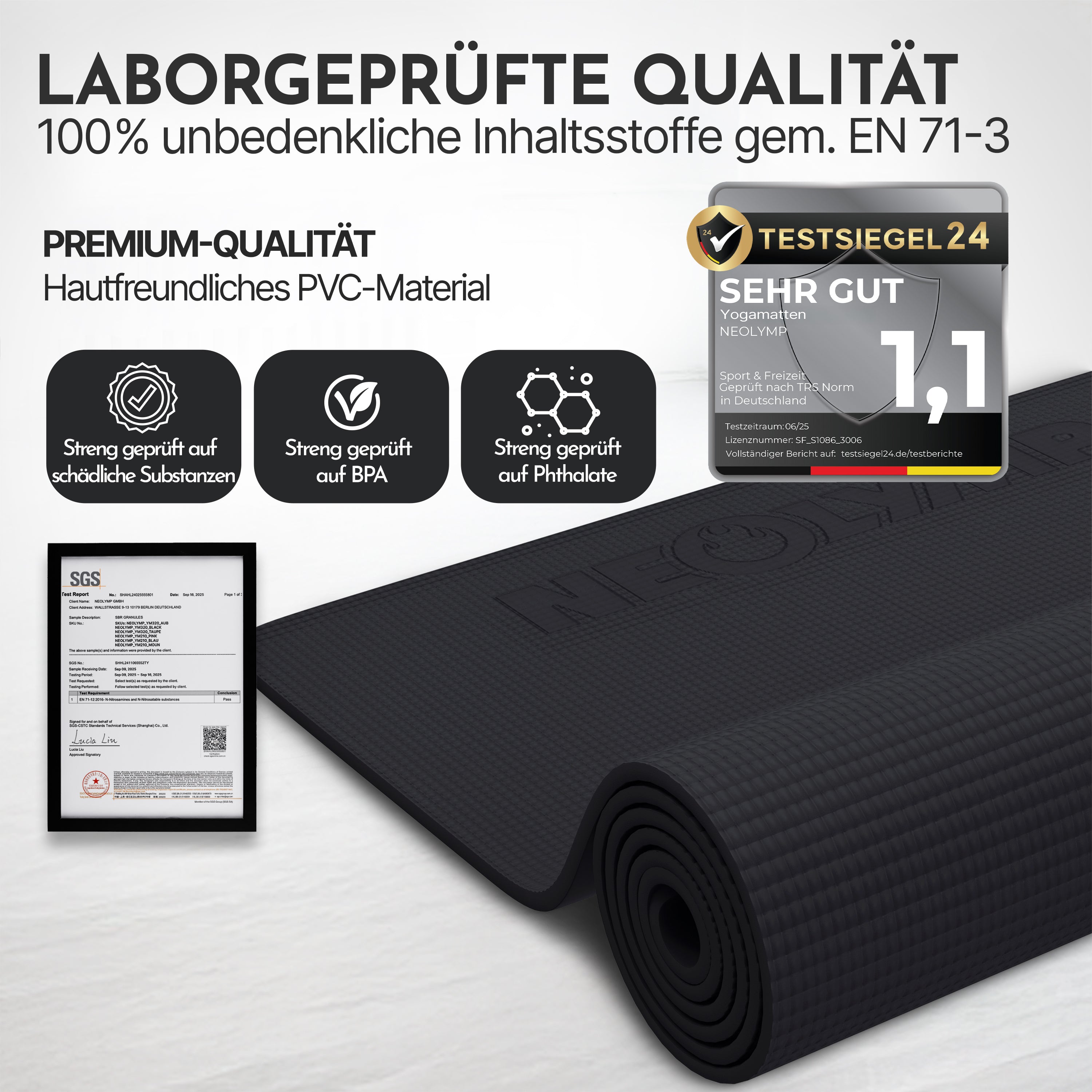 Premium Yogamatte – ideal für Yoga, Pilates & Gymnastik