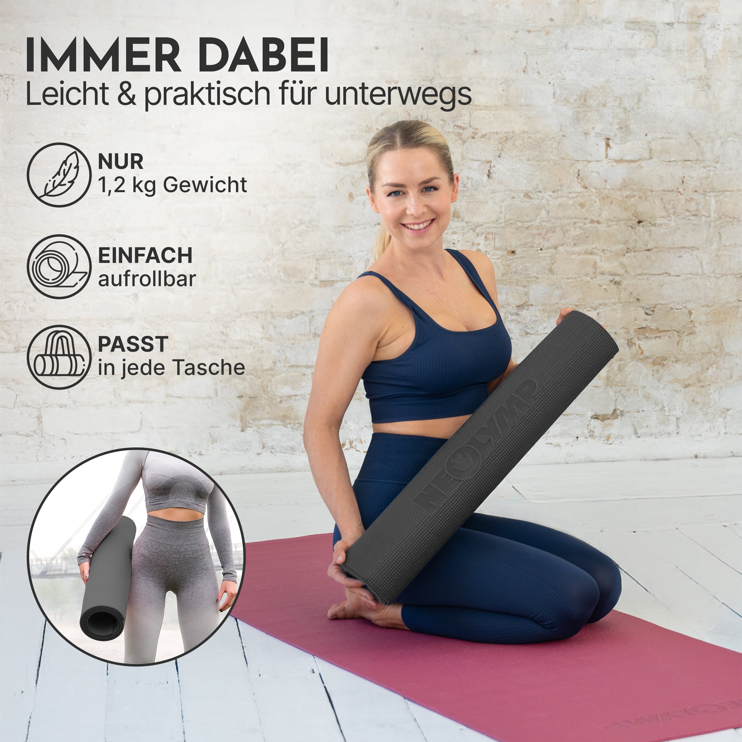 Premium Yogamatte – ideal für Yoga, Pilates & Gymnastik