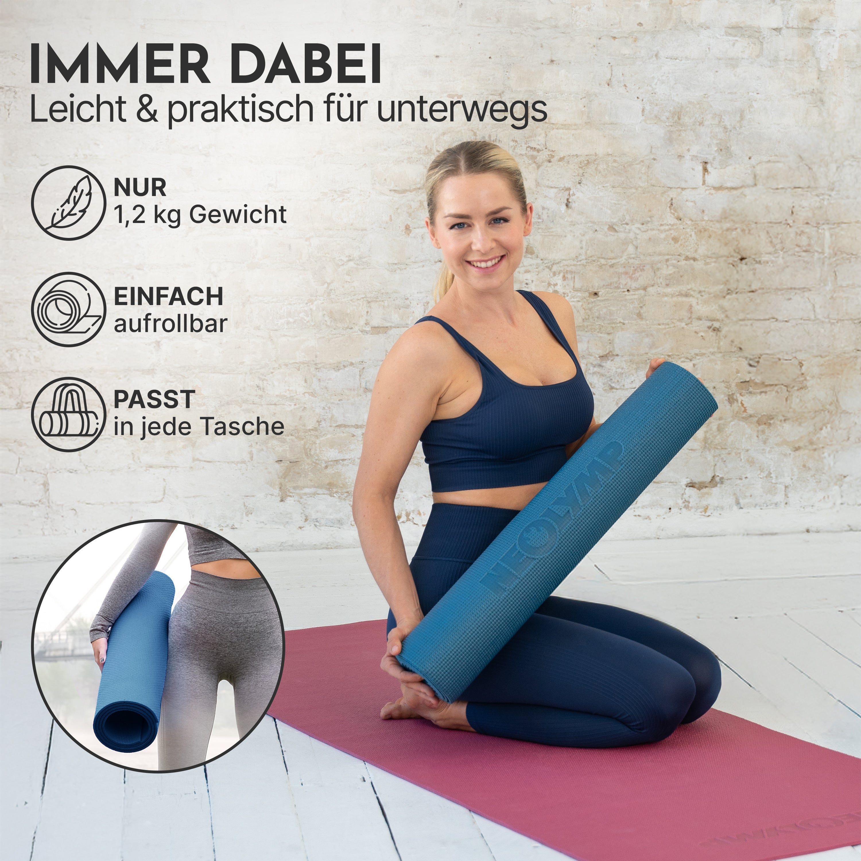 Premium Yogamatte – ideal für Yoga, Pilates & Gymnastik