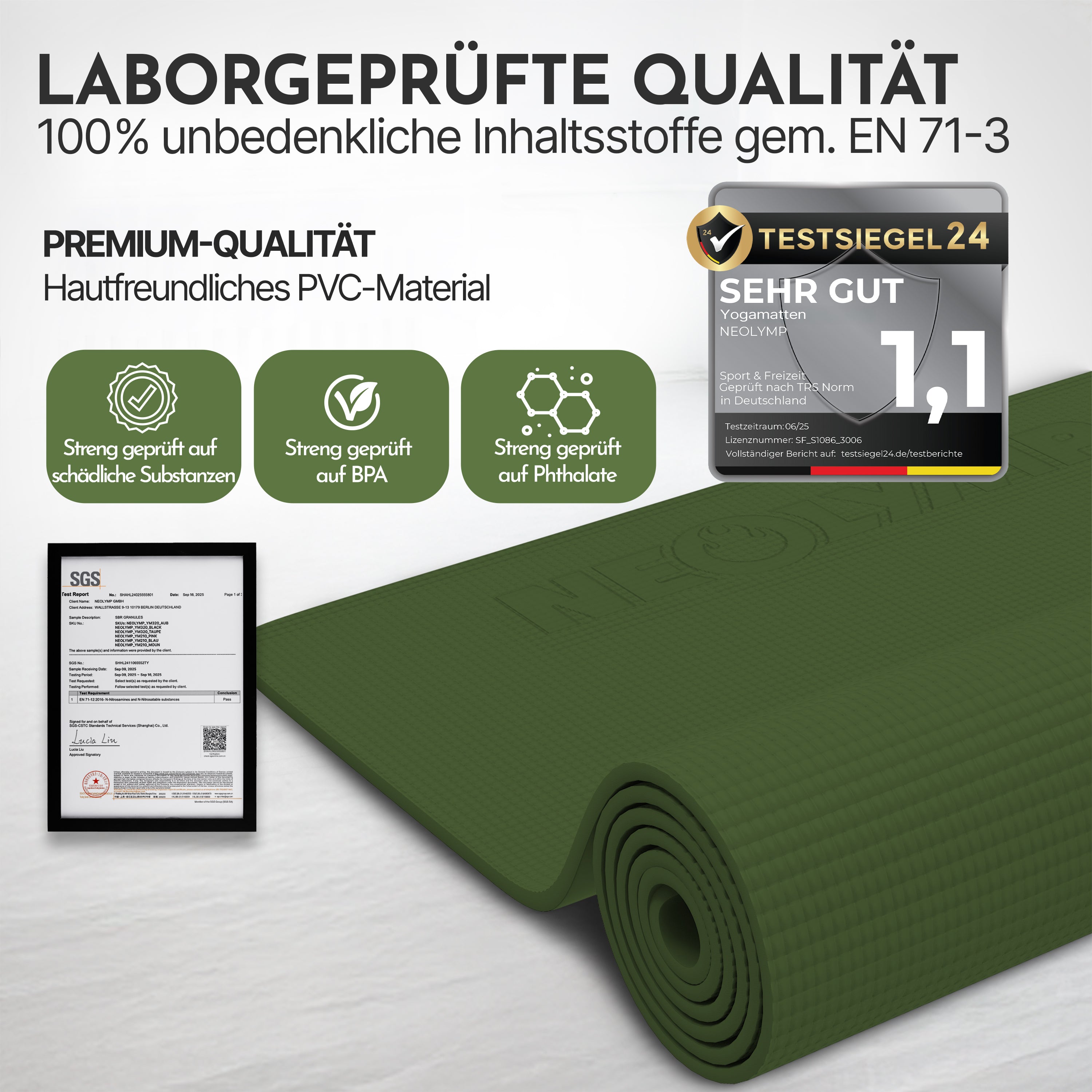 Premium Yogamatte – ideal für Yoga, Pilates & Gymnastik