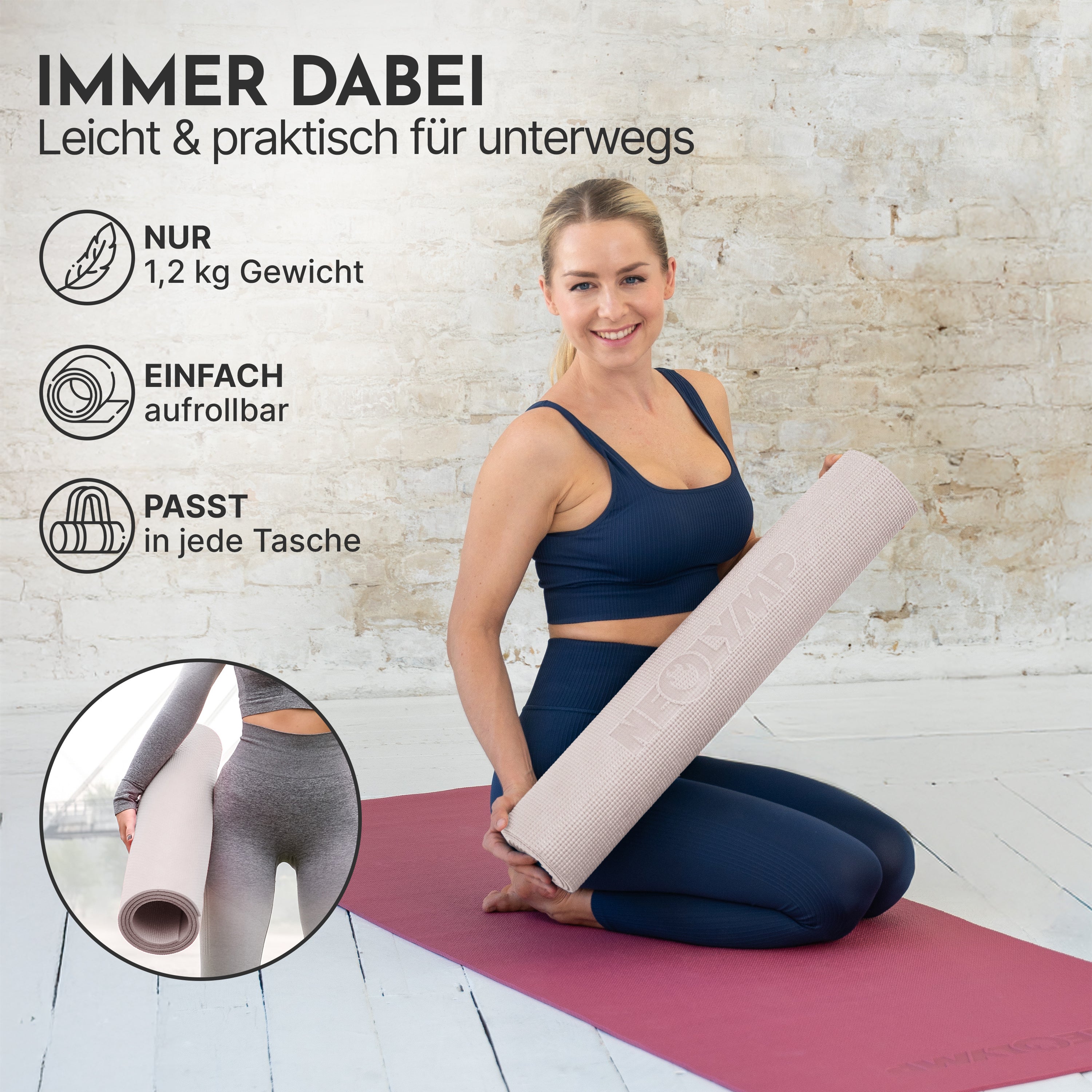 Premium Yogamatte – ideal für Yoga, Pilates & Gymnastik