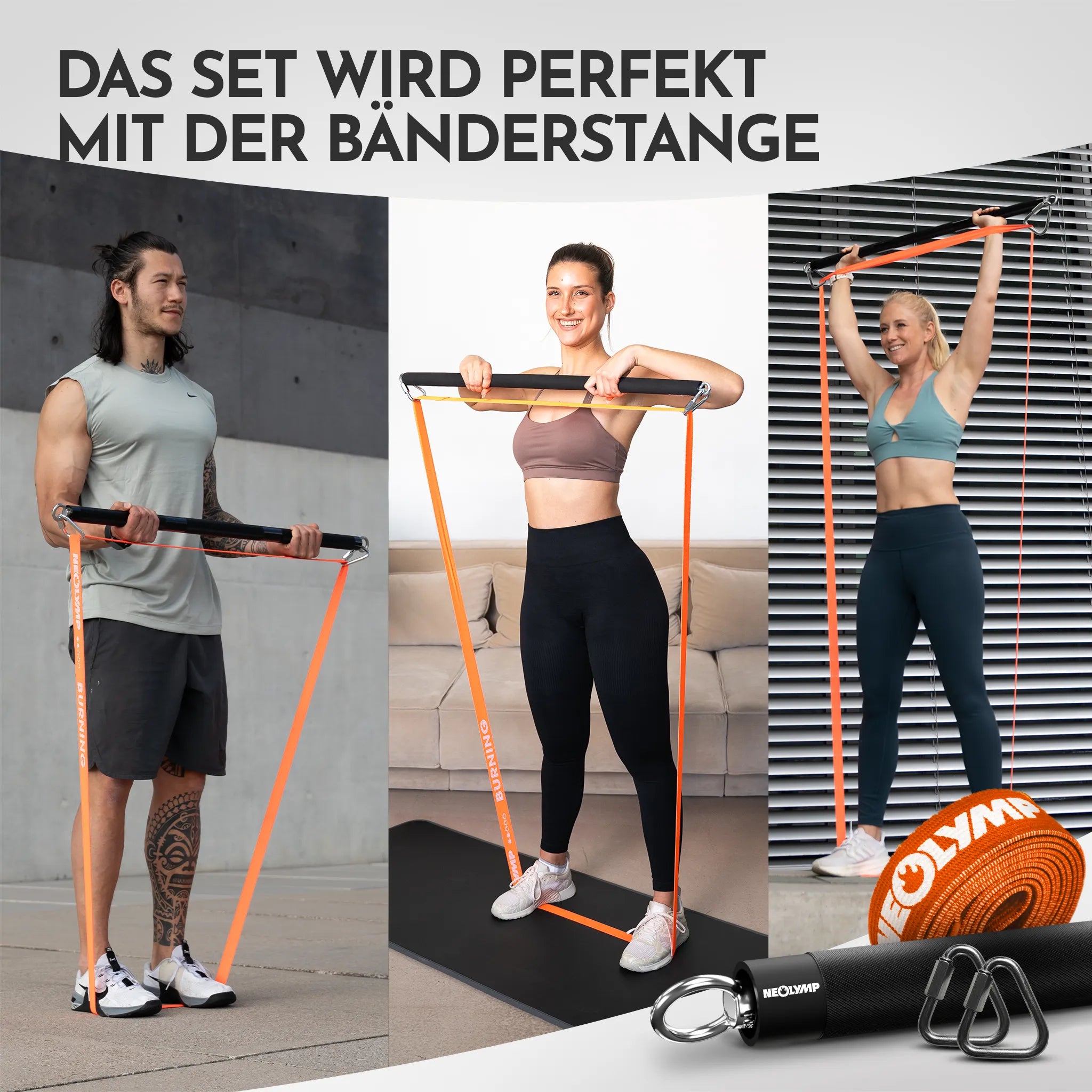 Fitness Bands Allround Set – Fabric Fitness Bands incl. Accessories & 400 Exercises