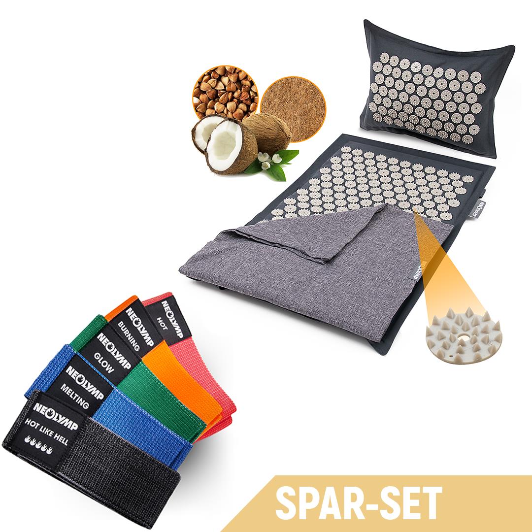 Spar-Set Regeneration – Set mit Akupressurmatte Anthrazit/Grau (B‑Ware)
