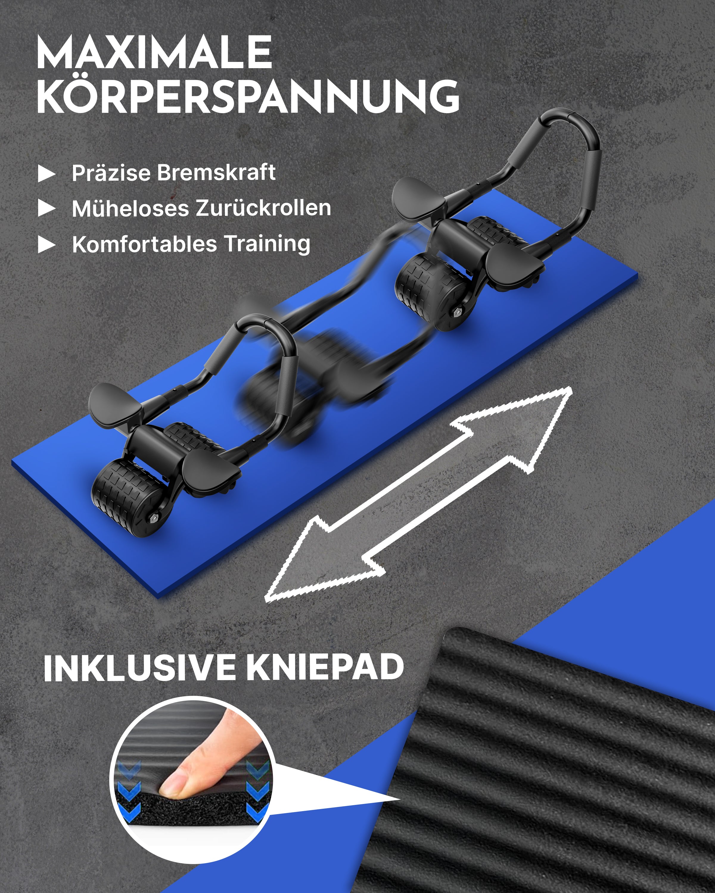 Bauchmuskeltrainer in schwarz